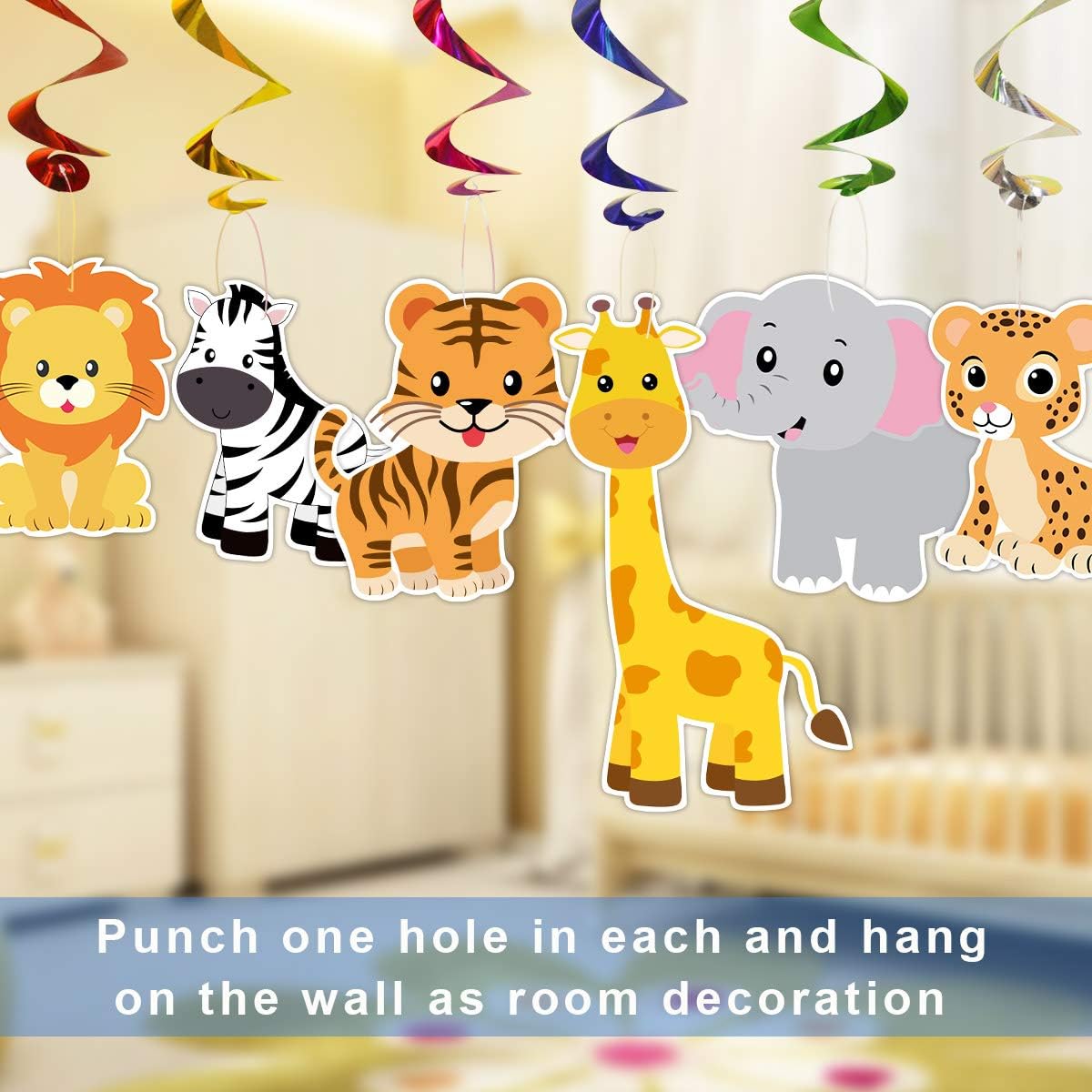 Zoo Animal Cutouts for Baby Shower Birthday Bulletin Board 21 Count