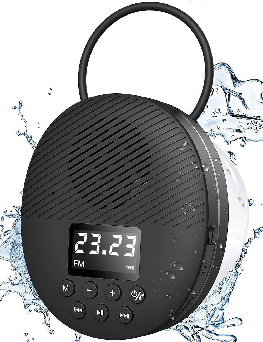 AGPTEK Waterproof Bluetooth Shower Speaker with LCD Display