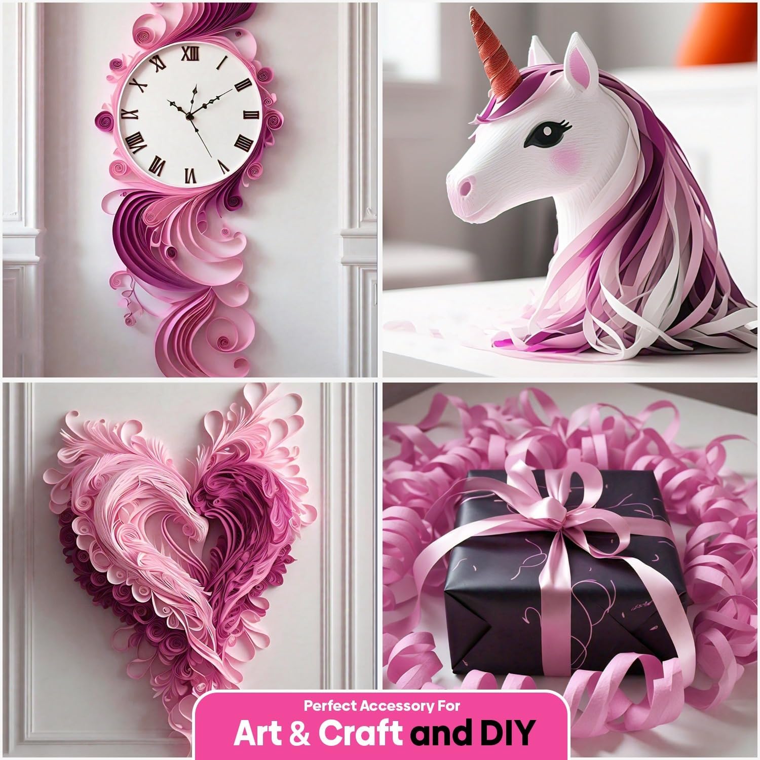 6 Crepe Paper Streamer Rolls Pink White Party Decorations