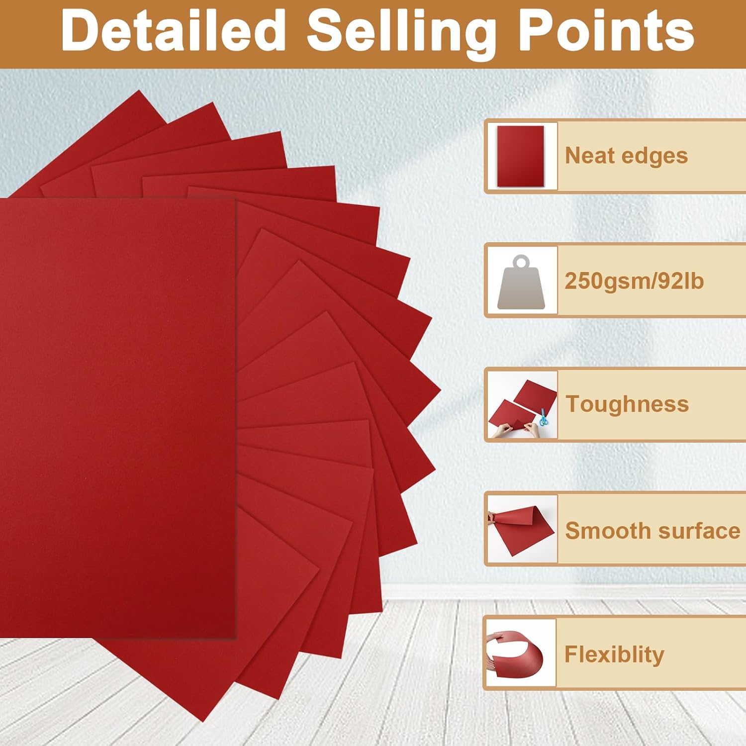 28 Sheets Dark Red Cardstock 85x11 for DIY Cards