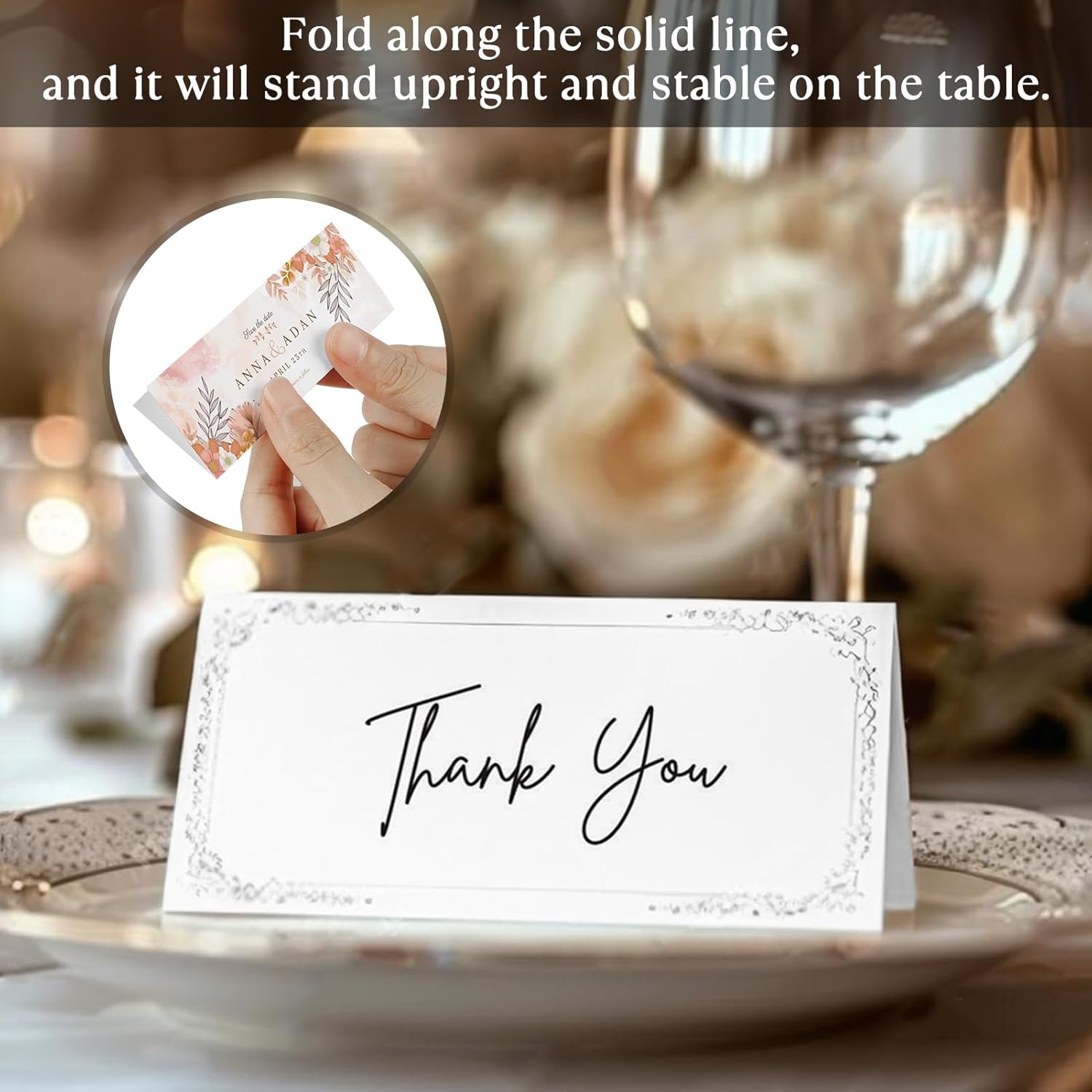MaxGear 240Pcs Matte White Tent Cards for Table Settings