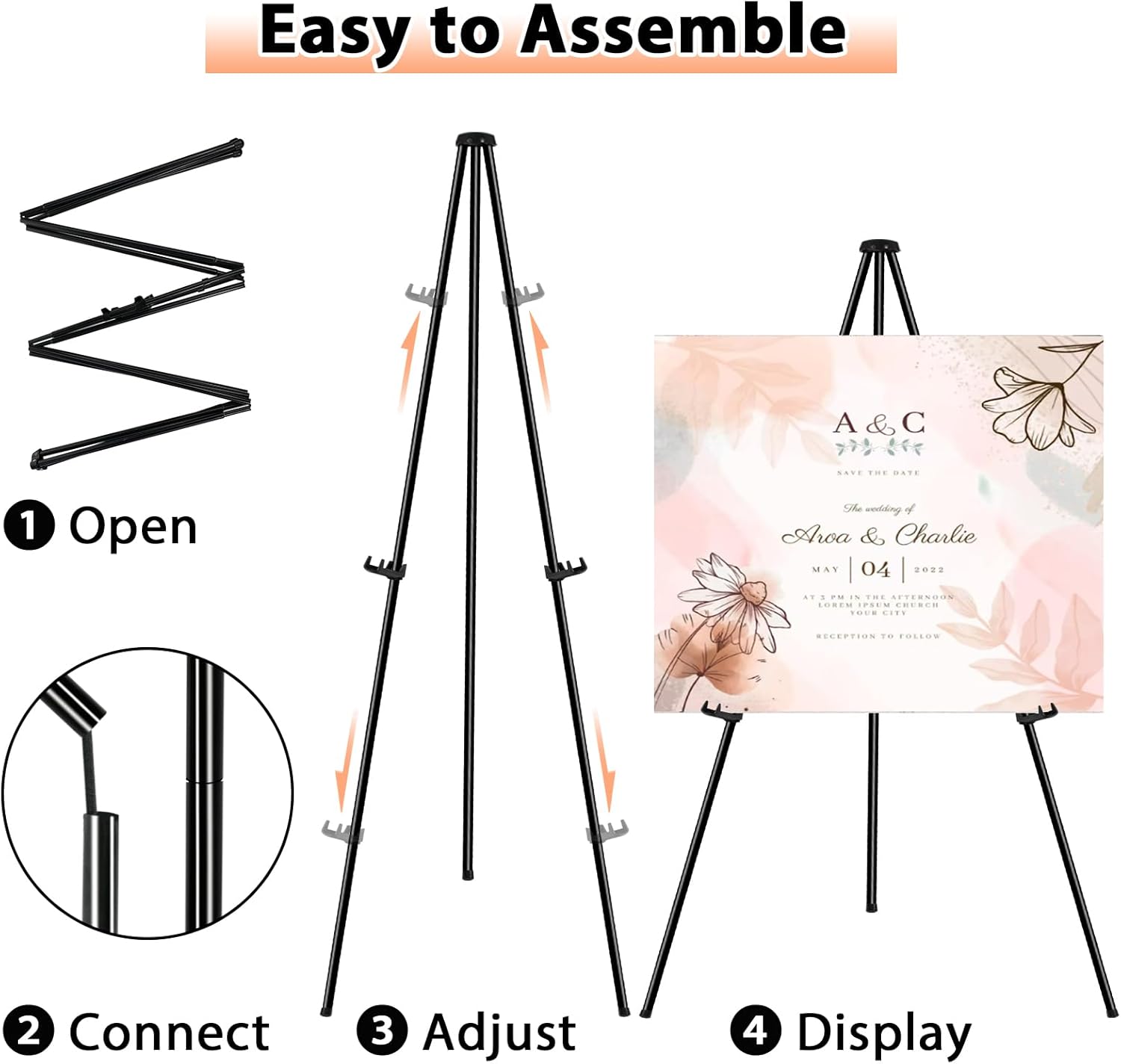 Instant Display Easel Stand 63 Collapsible Portable Art Easel