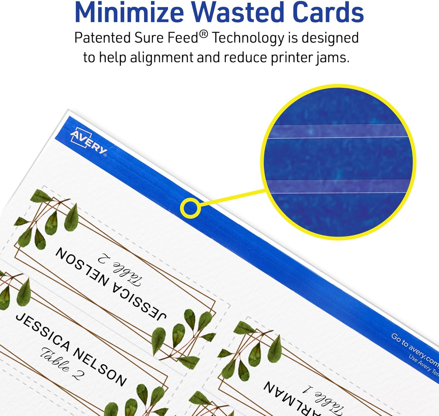 Avery 150 Blank Tent Cards with Sure Feed Technology