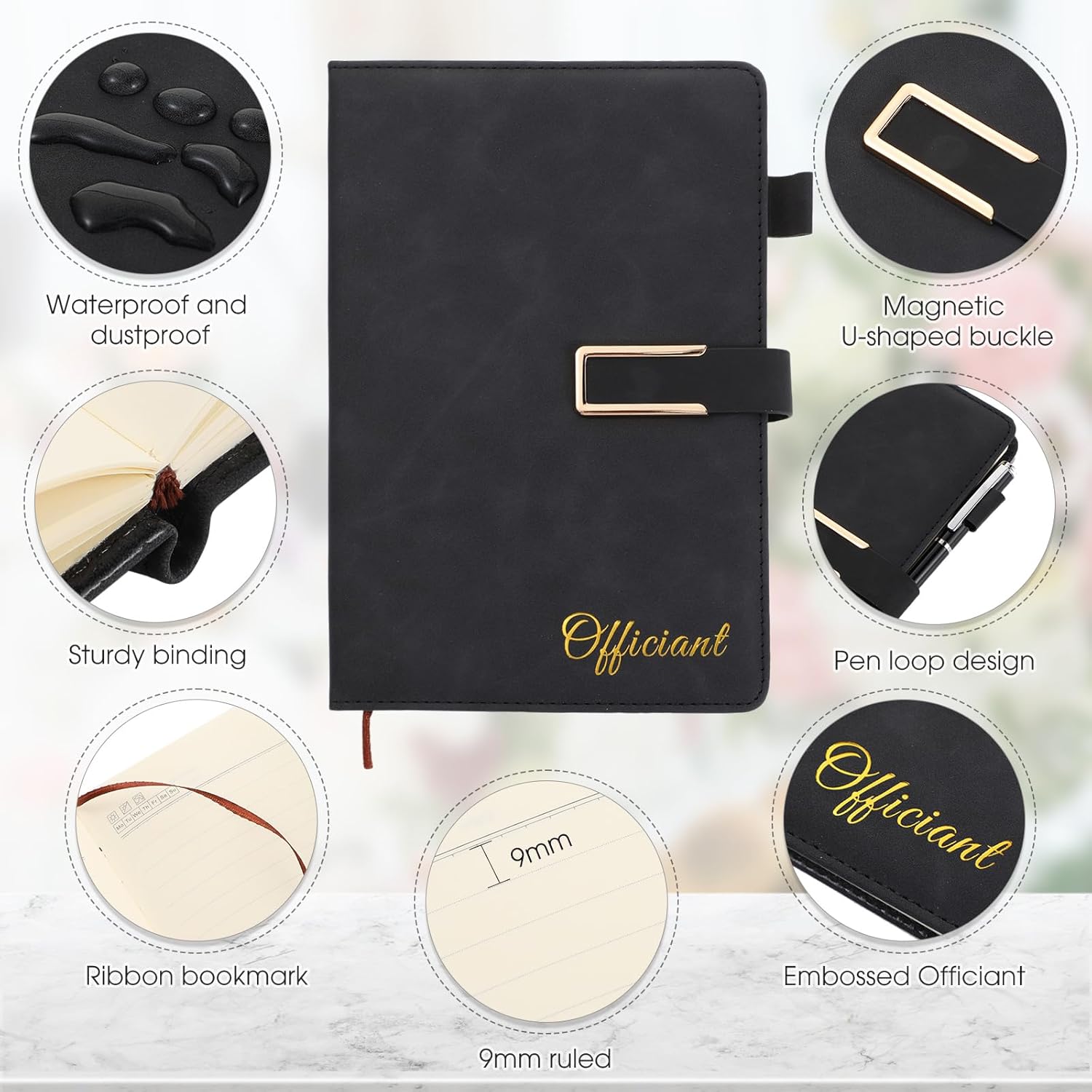 Hoolerry Wedding Officiant Book with Black Pen