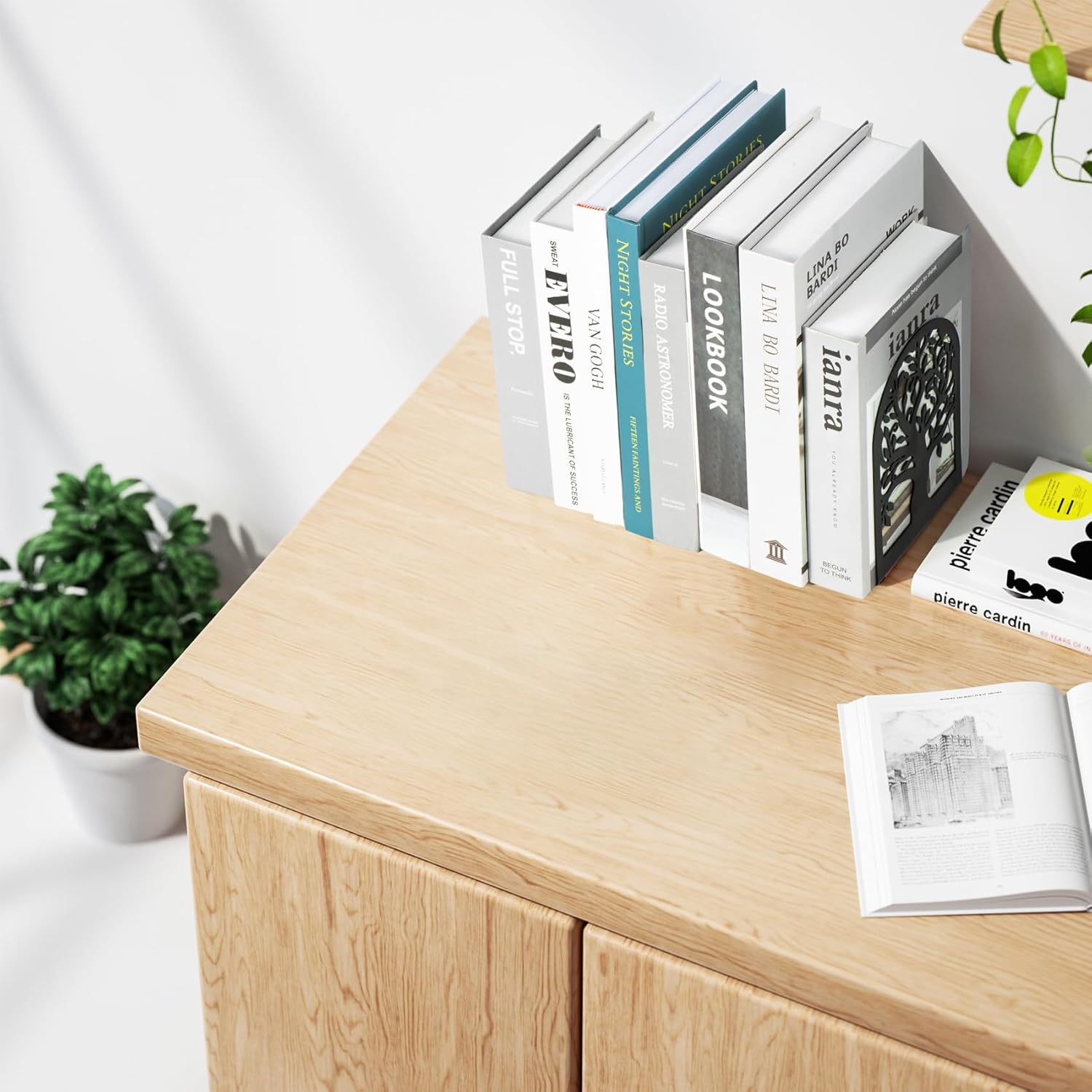 HappyHapi Book Ends Set 10 Pcs Modern Tree Design