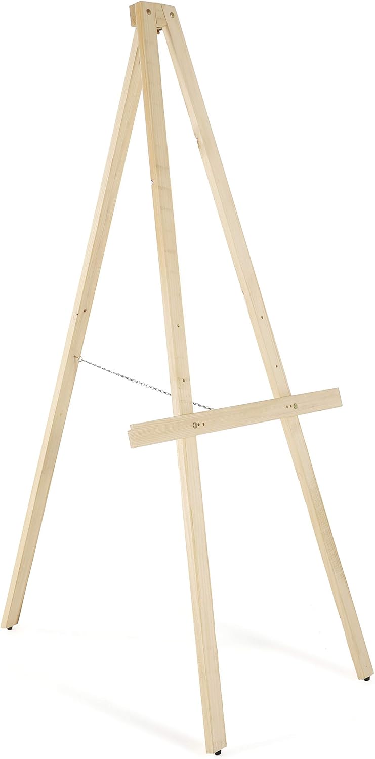 MT Displays Natural Wood Rustic Art Easel Adjustable Height Stand