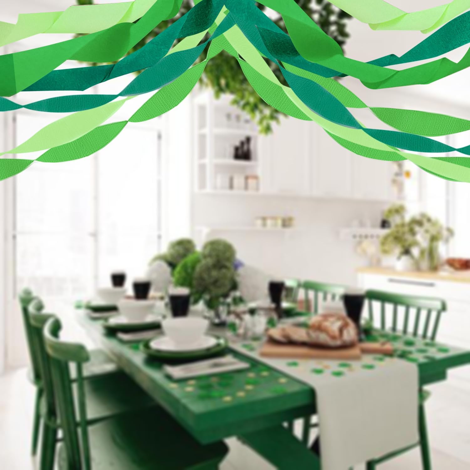 PheiLa Green Crepe Paper Streamers 6 Rolls 492ft