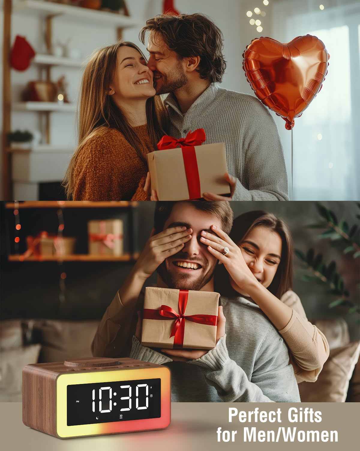 Bitswolee All-in-One Alarm Clock with Wireless Charging