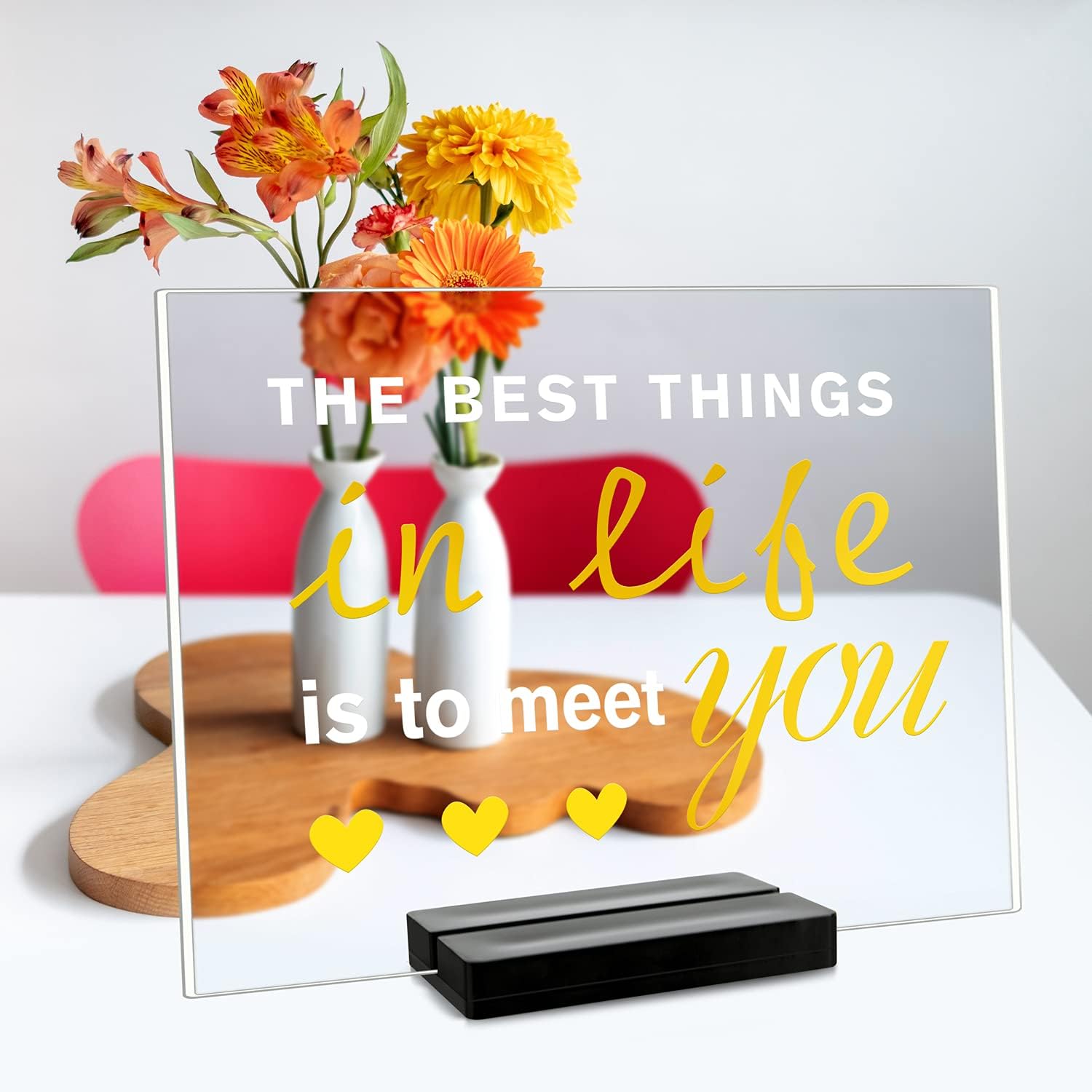 OUTNEE Acrylic Sign Stand Card Holder 10PCS Black