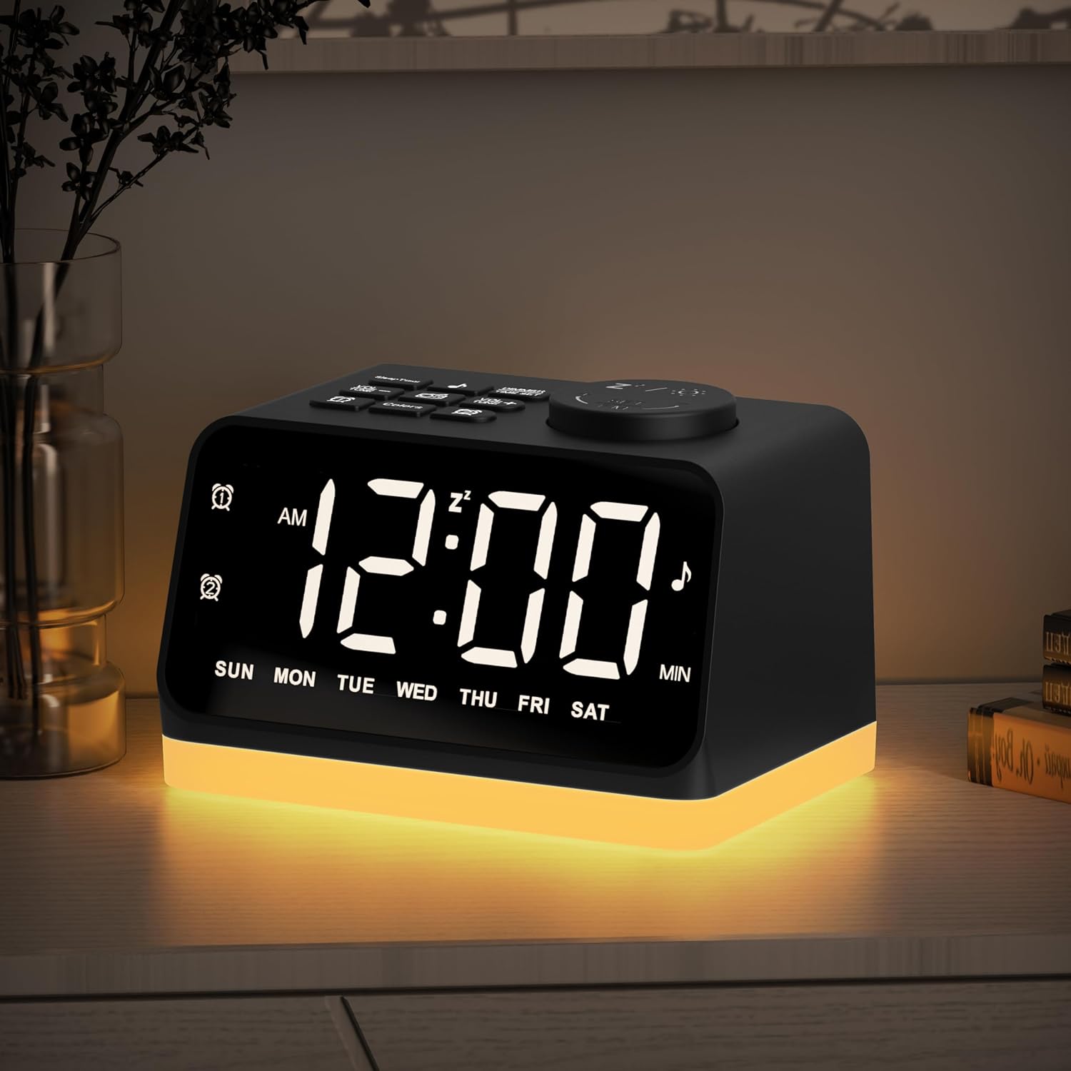 JALL Digital Alarm Clock with FM Radio and Night Light