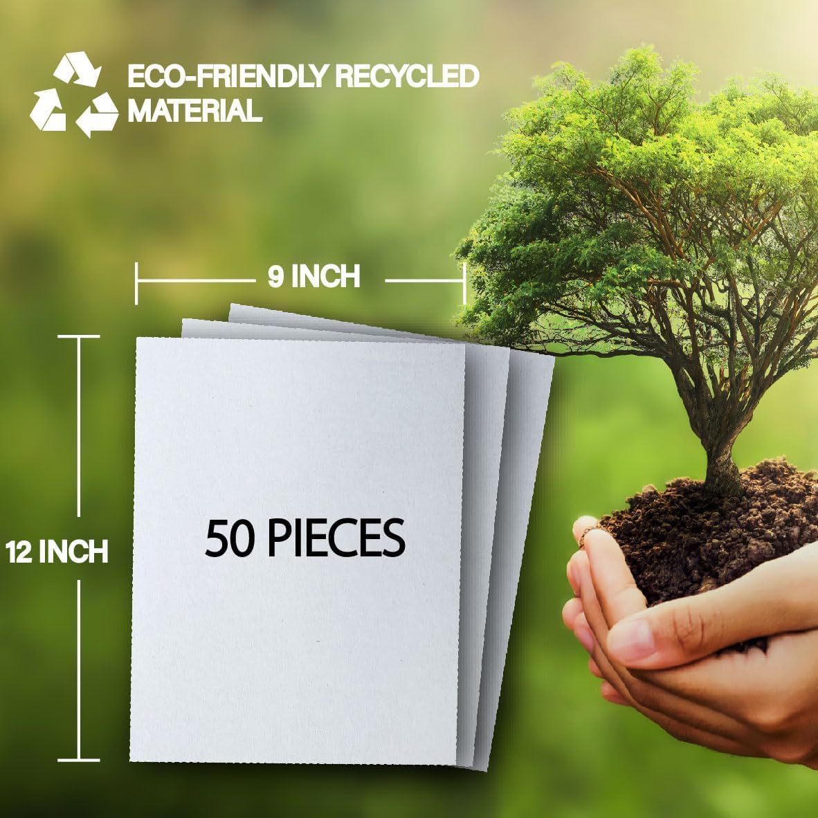 50 Pack 9x12 Inch Corrugated Cardboard Sheets