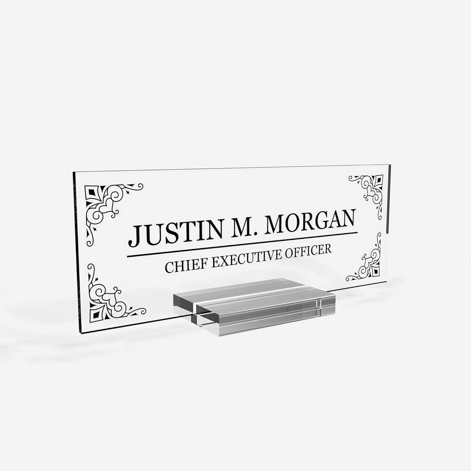 Personalized Desk Nameplate - Acrylic Office Decor 8x3 Inch