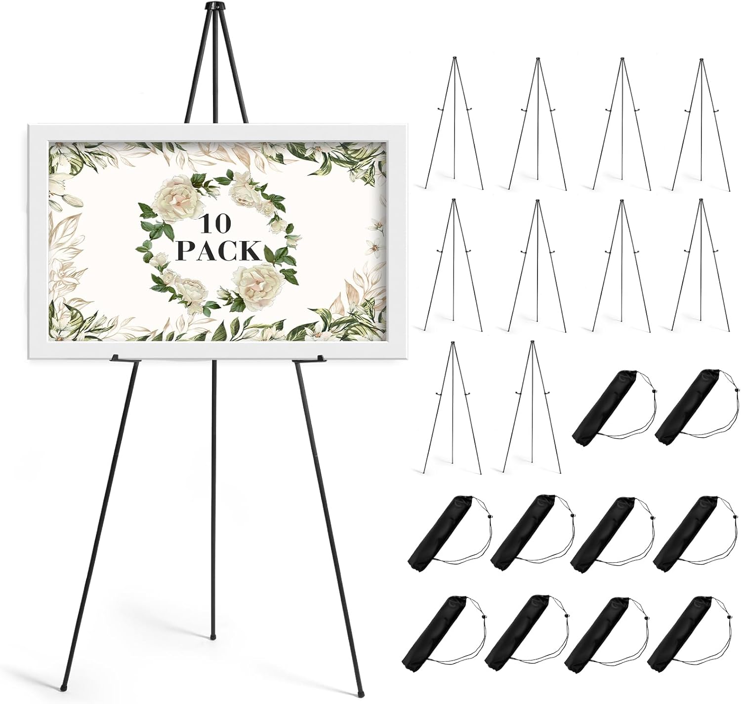 AZEAM 10 Pack 63 Inch Adjustable Easel Stand