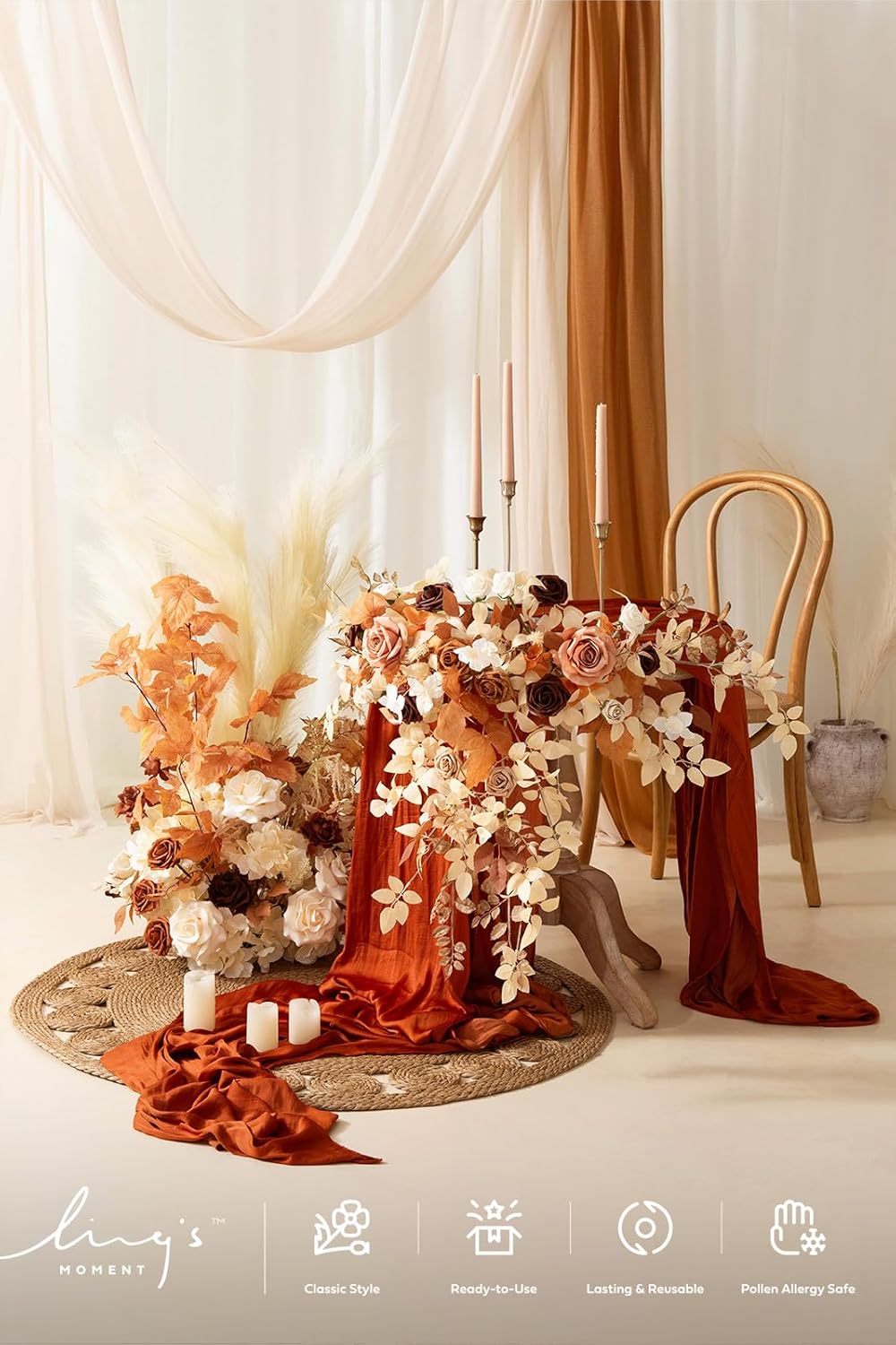 Lings Moment Wedding Arch Draping Fabric 2 Panels 32ft x 30in