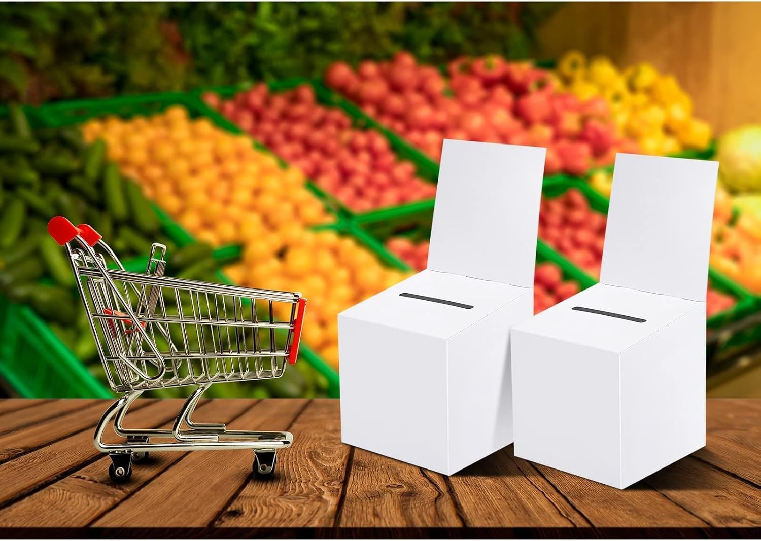 White Raffle Boxes 24 PCS 6x6x6 Inch Cardboard Suggestion Boxes