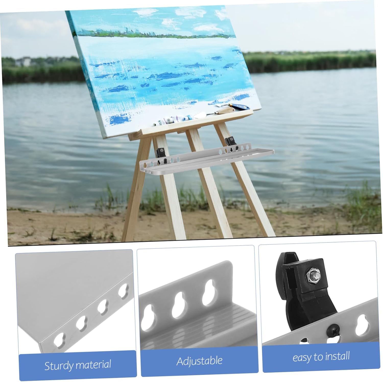 Housoutil 1set Lightweight Detachable Easel Paint Tray Storage for Artists