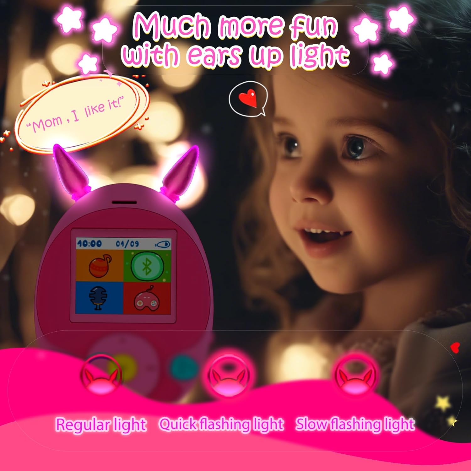 Wiwoo 64GB Kids MP3 Player with Bluetooth and LED Lights