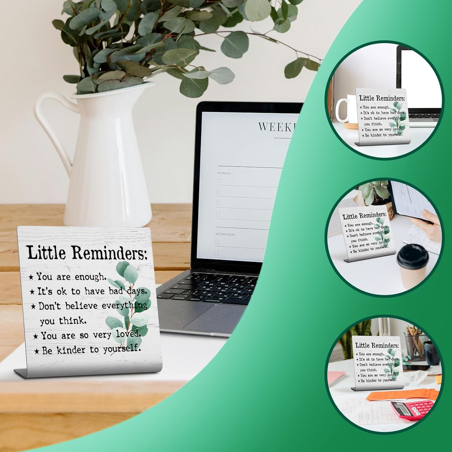 Positive Little Reminders Motivational Desk Decor Sign