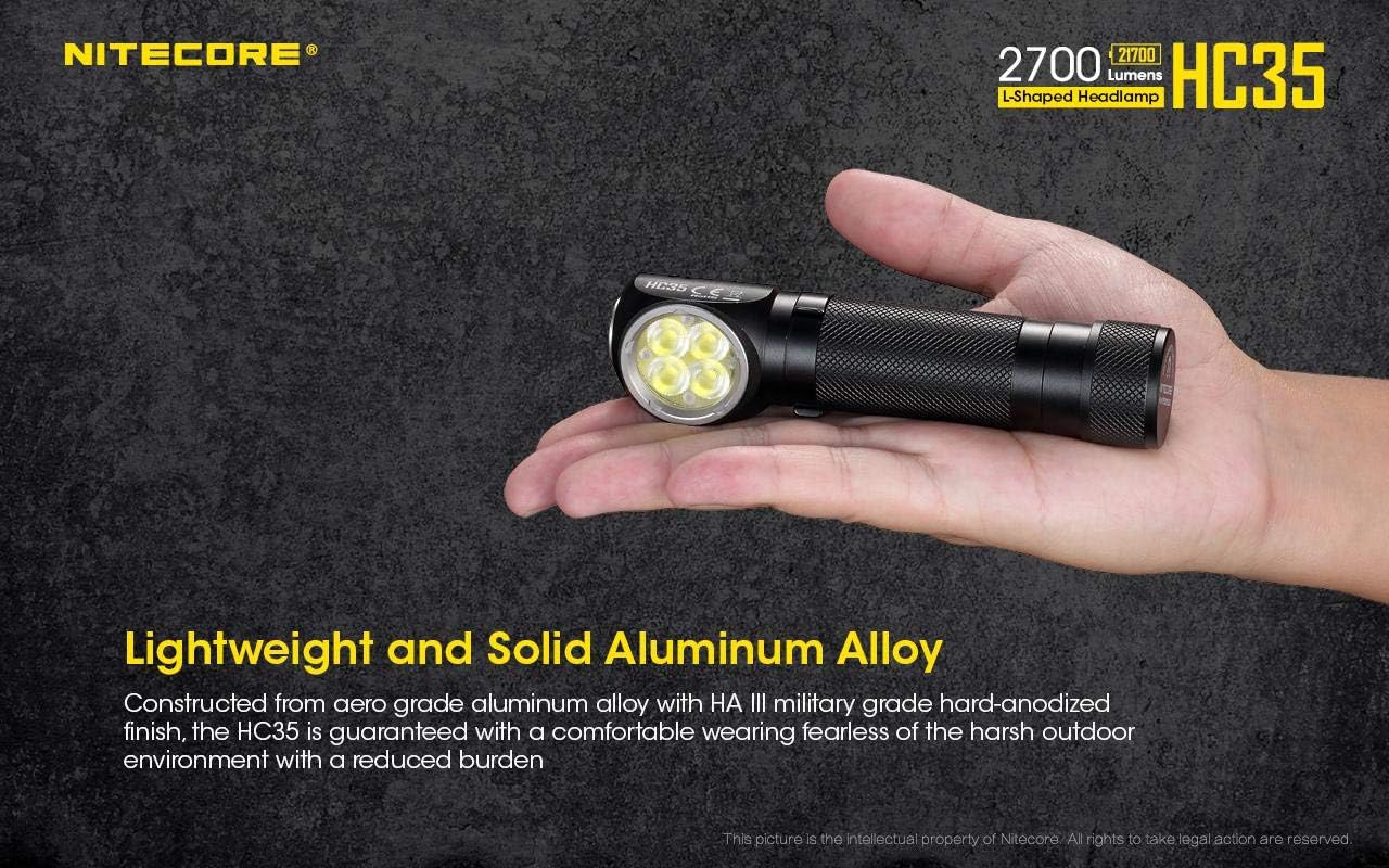 Nitecore HC35 Rechargeable Headlamp with USB Charger and Adapters