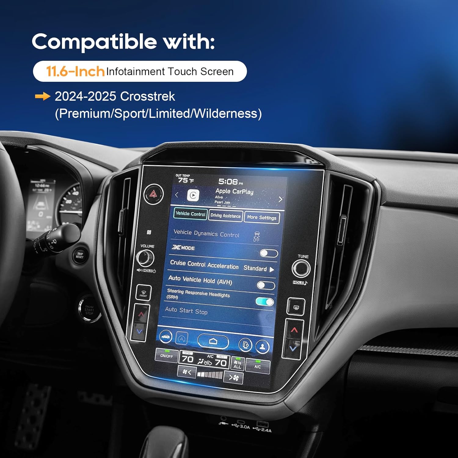 LFOTPP 2025 Subaru Crosstrek 116 Touchscreen Matte Protector