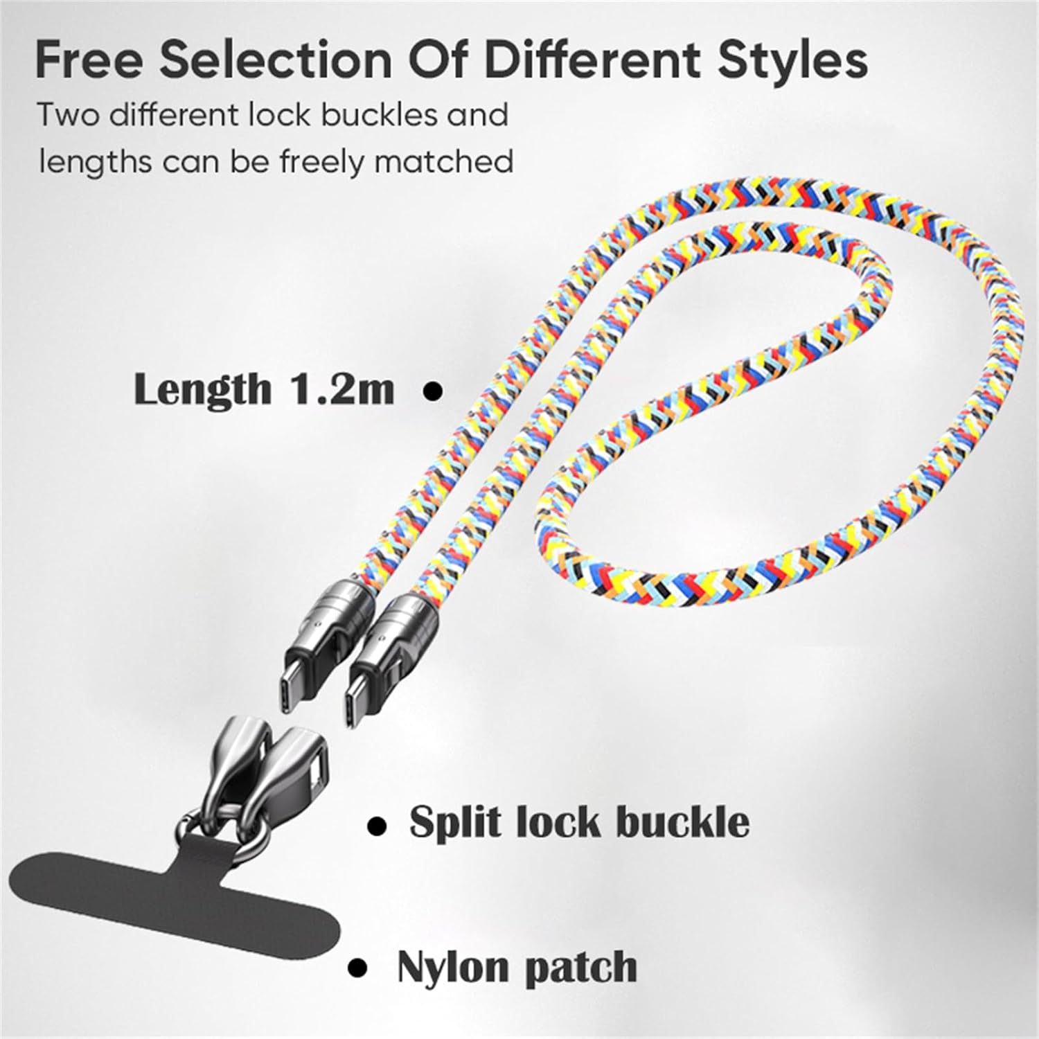 Ephoou 2 in 1 USB-C Lanyard Charging Cable