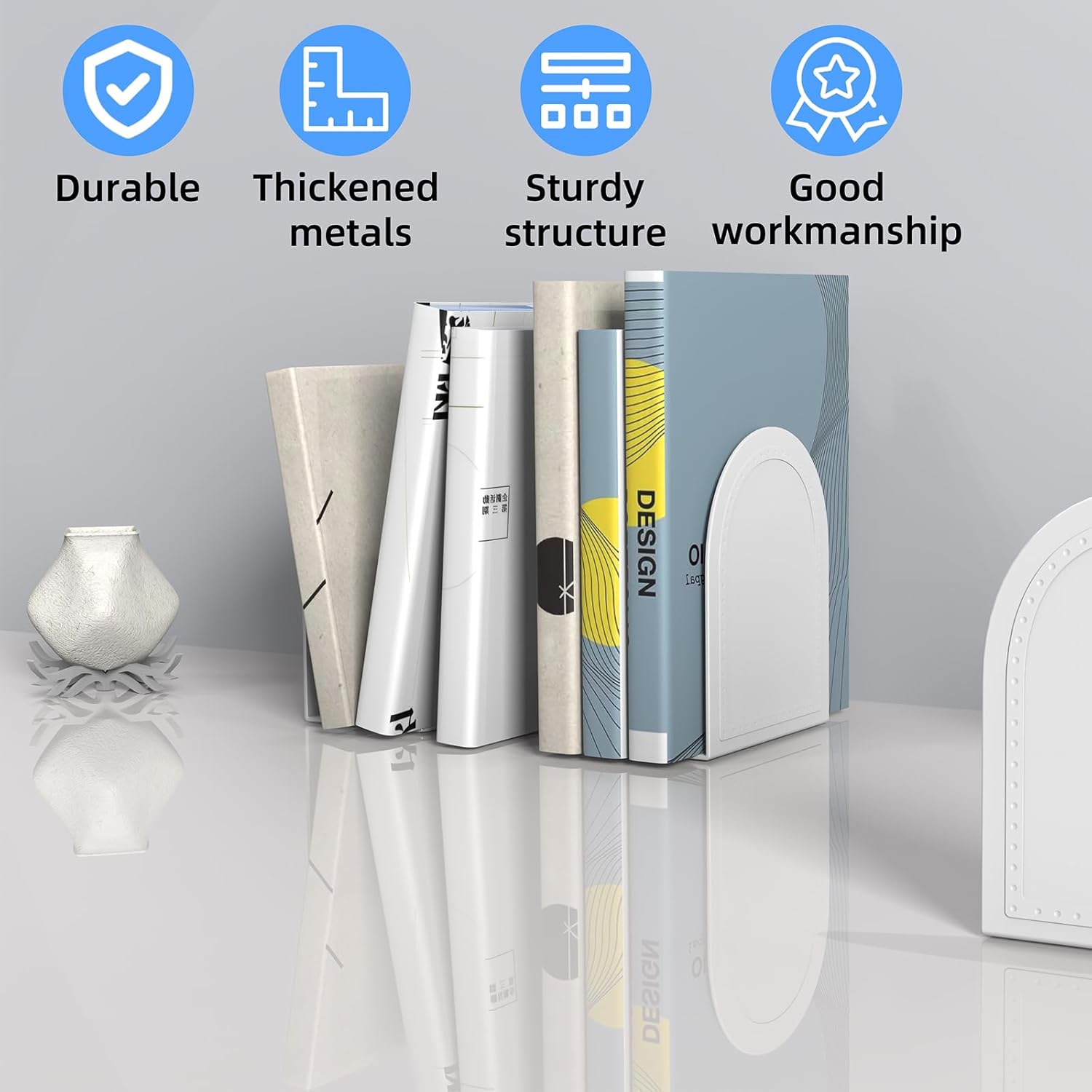 Shikaman Metal Bookends Universal Economy Bookends