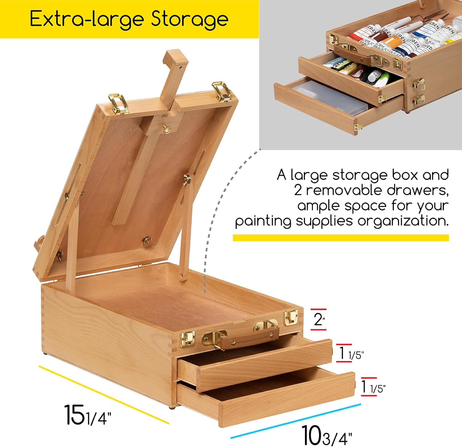 MEEDEN Large Tabletop Easel Sketchbox for Artists