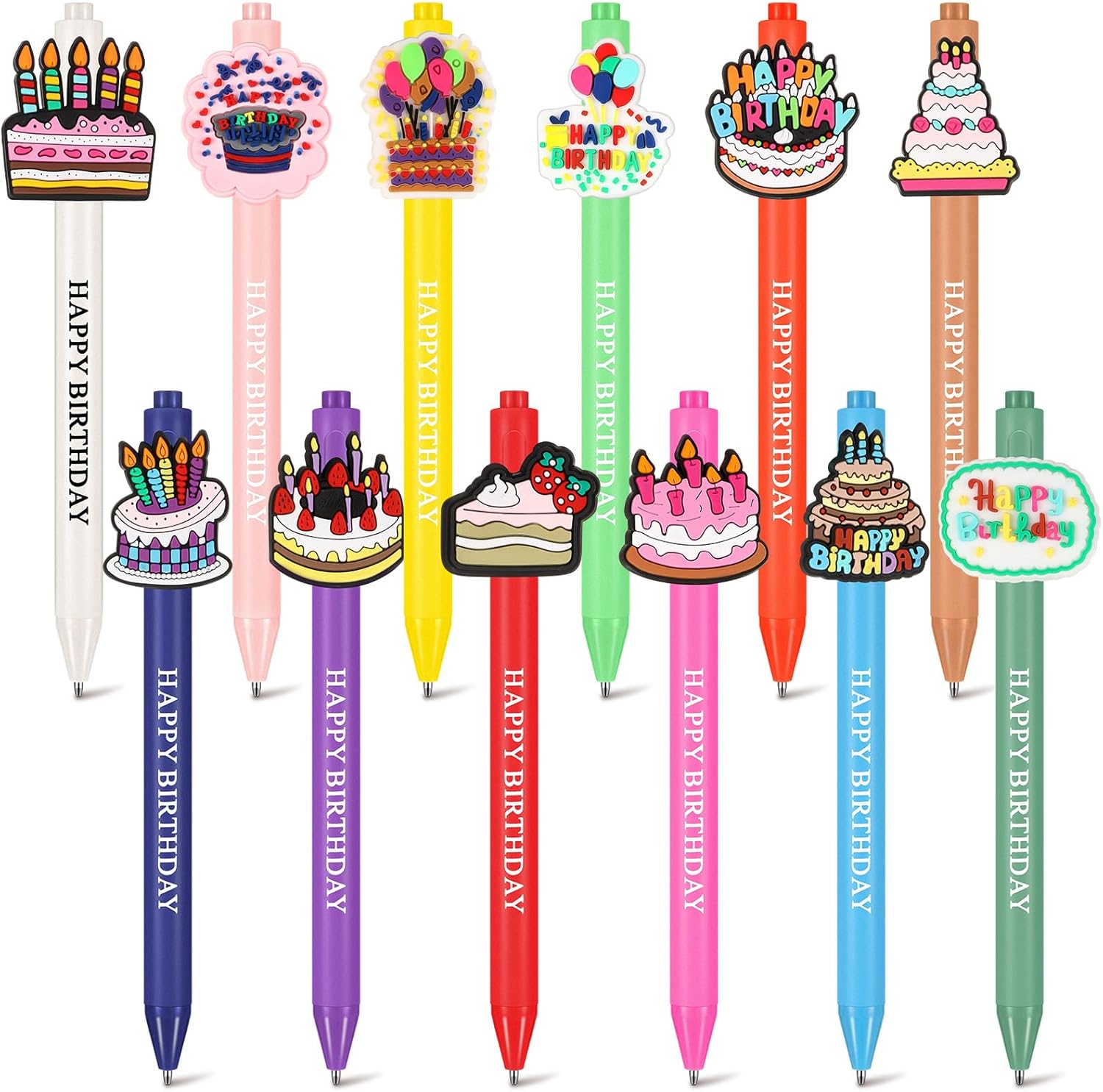 24 Pcs Birthday Themed Cute Pens Set