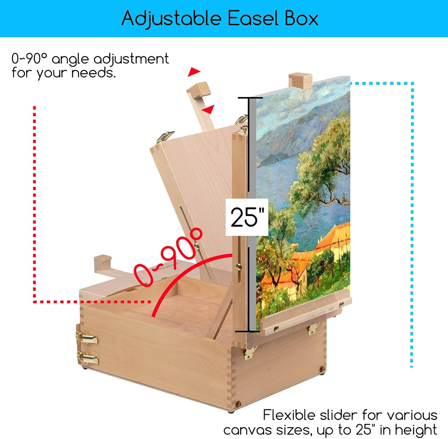 MEEDEN Large Tabletop Easel Sketchbox for Artists