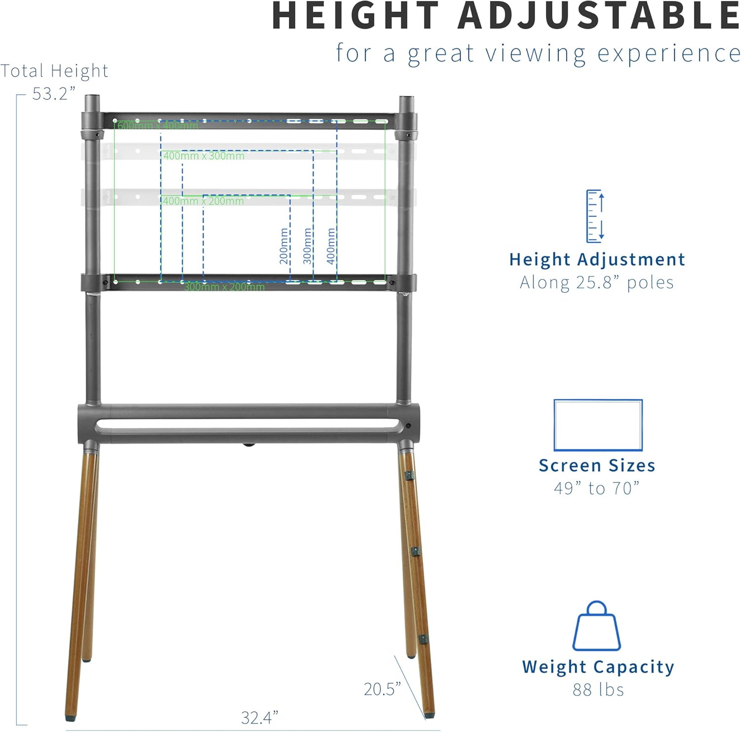 VIVO Artistic Easel TV Stand with RGB Lighting
