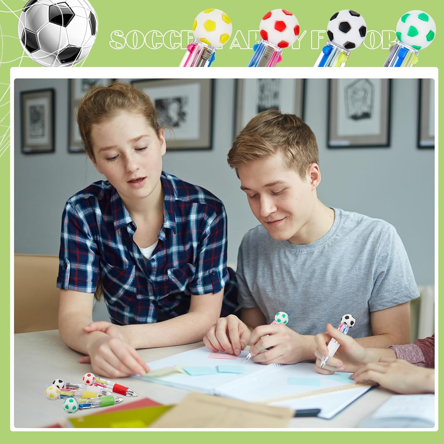 Kosiz 24 Pack Soccer Themed Multicolor Pens