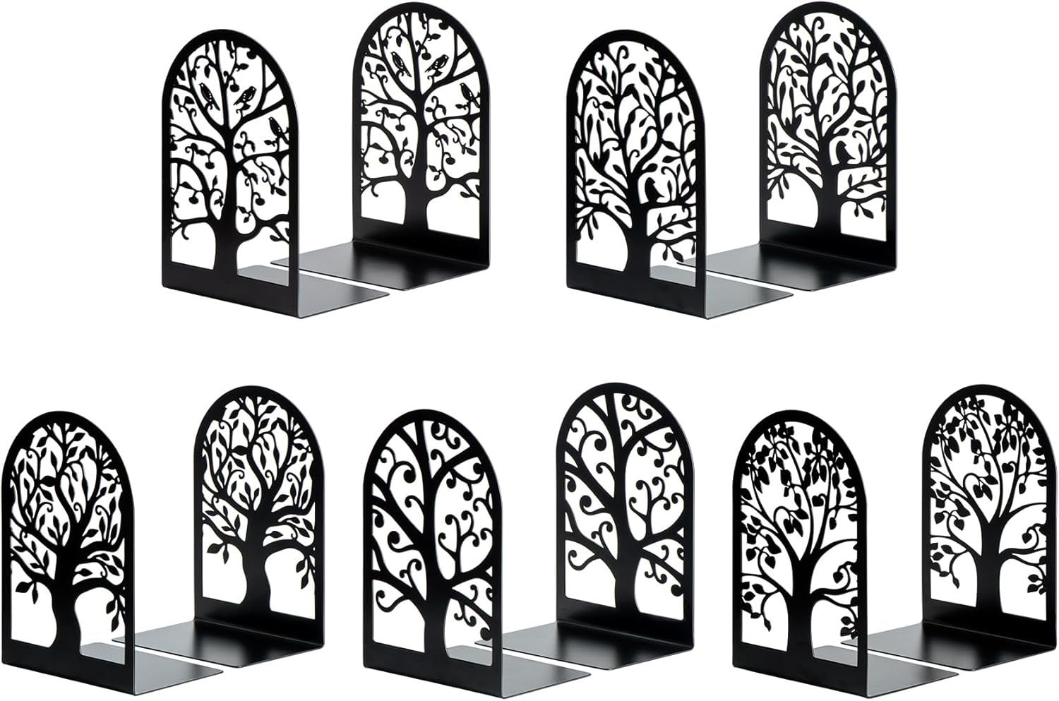 HappyHapi Book Ends Set 10 Pcs Modern Tree Design