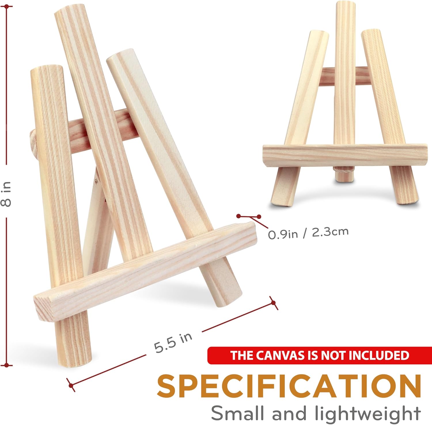 DUGATO 8-inch Mini Wood Easel Set 6 Pack