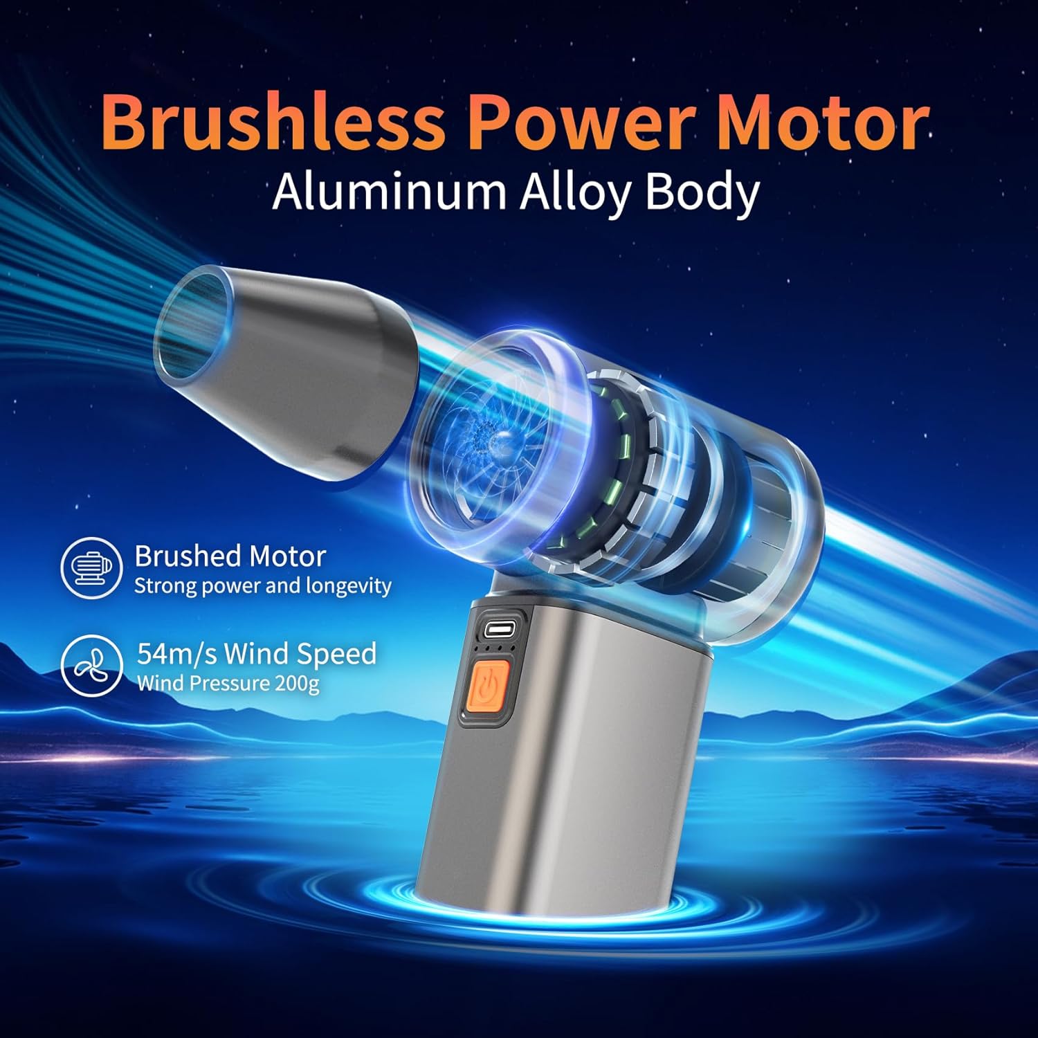 Synric Cordless Air Duster with Stepless Speed Control