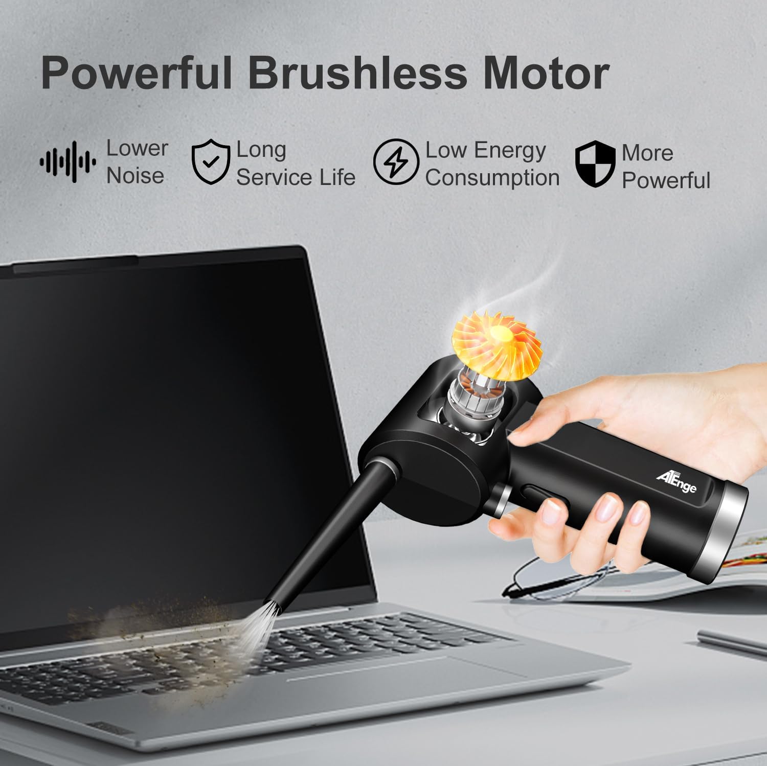 Powerful Cordless Air Duster with 33000 RPM Blower