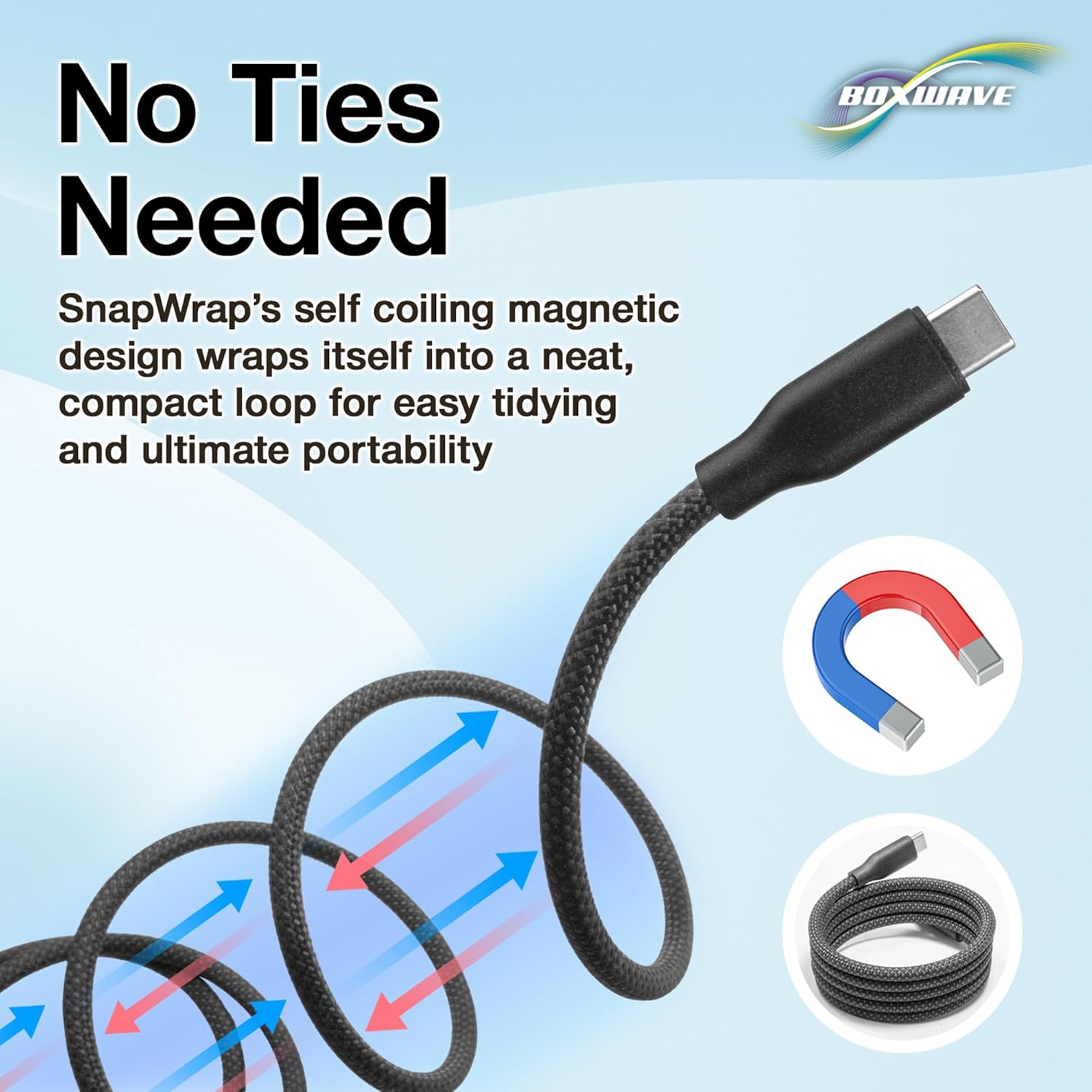 BoxWave Cable USB-C to USB-C 3ft SnapWrap for OnLyee CR1024