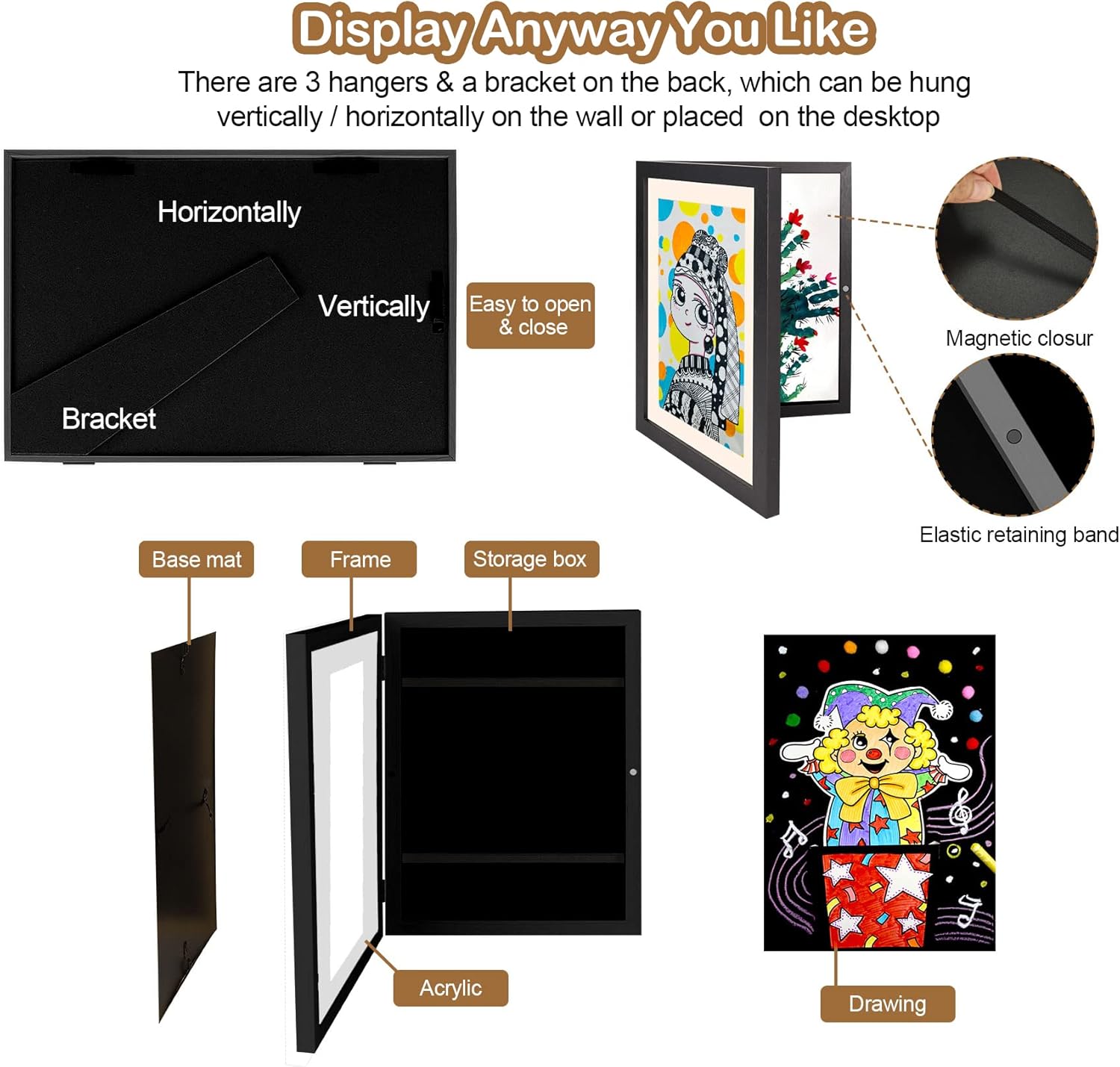 UBeesize Kids Art Frame for A4 Artwork Display