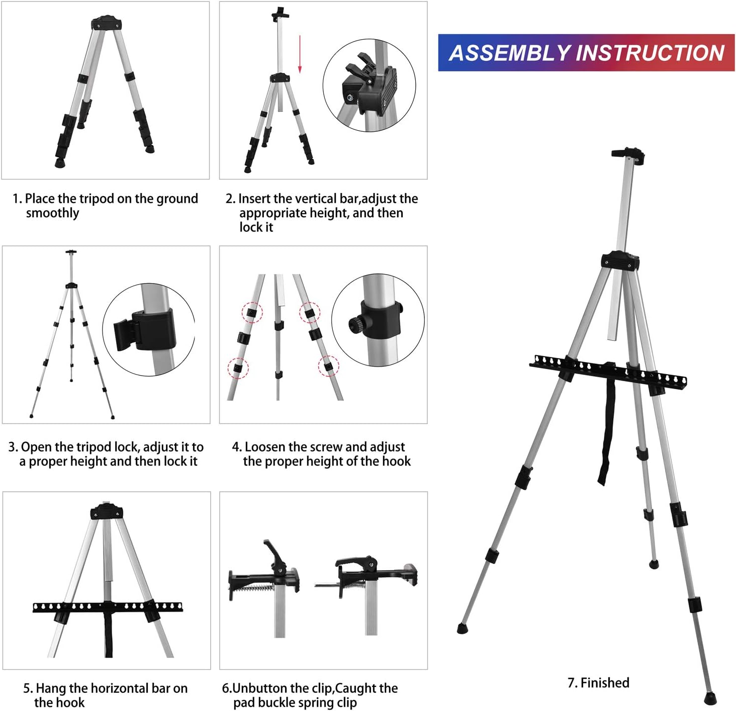 Portable Artist Easel Stand - Adjustable Height and Lightweight