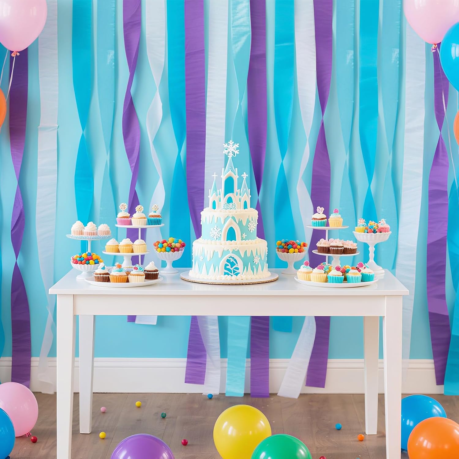 Frozen Birthday Party Decorations 8 Rolls Crepe Streamers