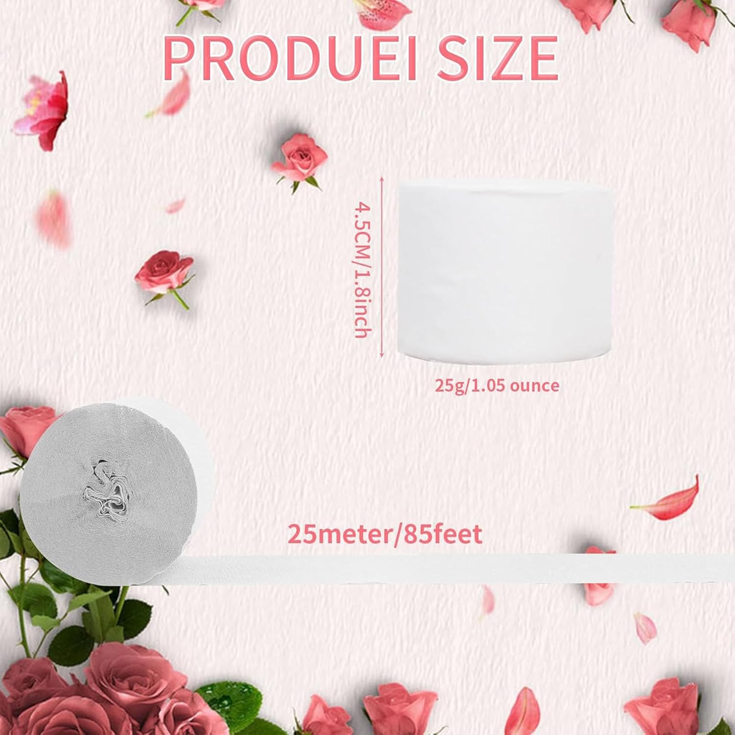 Xiksxitn 6 Rolls White Crepe Paper Streamers