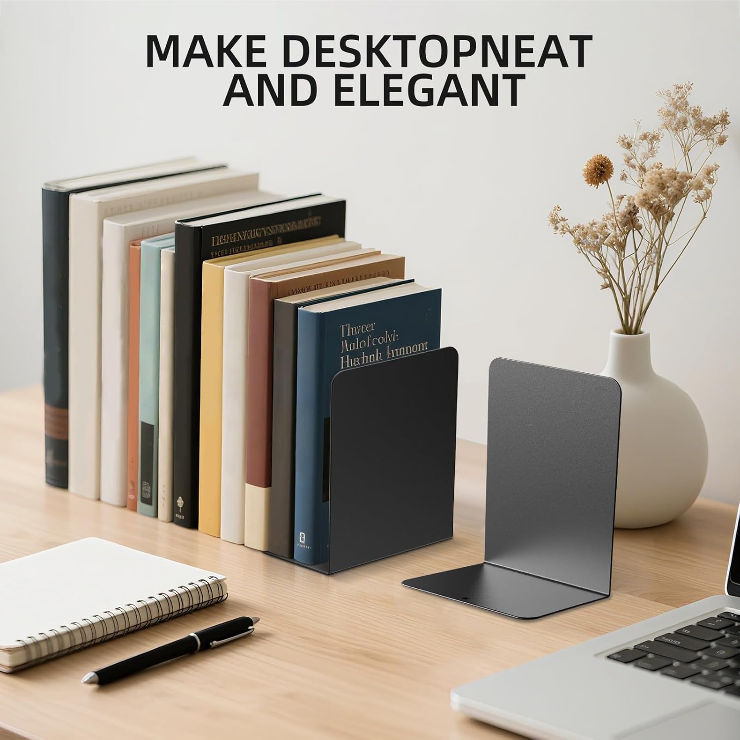 2 Pieces Metal Bookends for Shelves and Desk