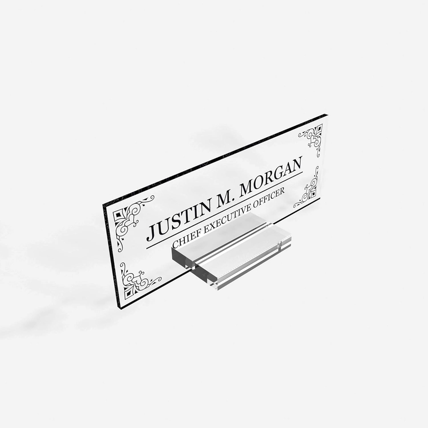 Personalized Desk Nameplate - Acrylic Office Decor 8x3 Inch