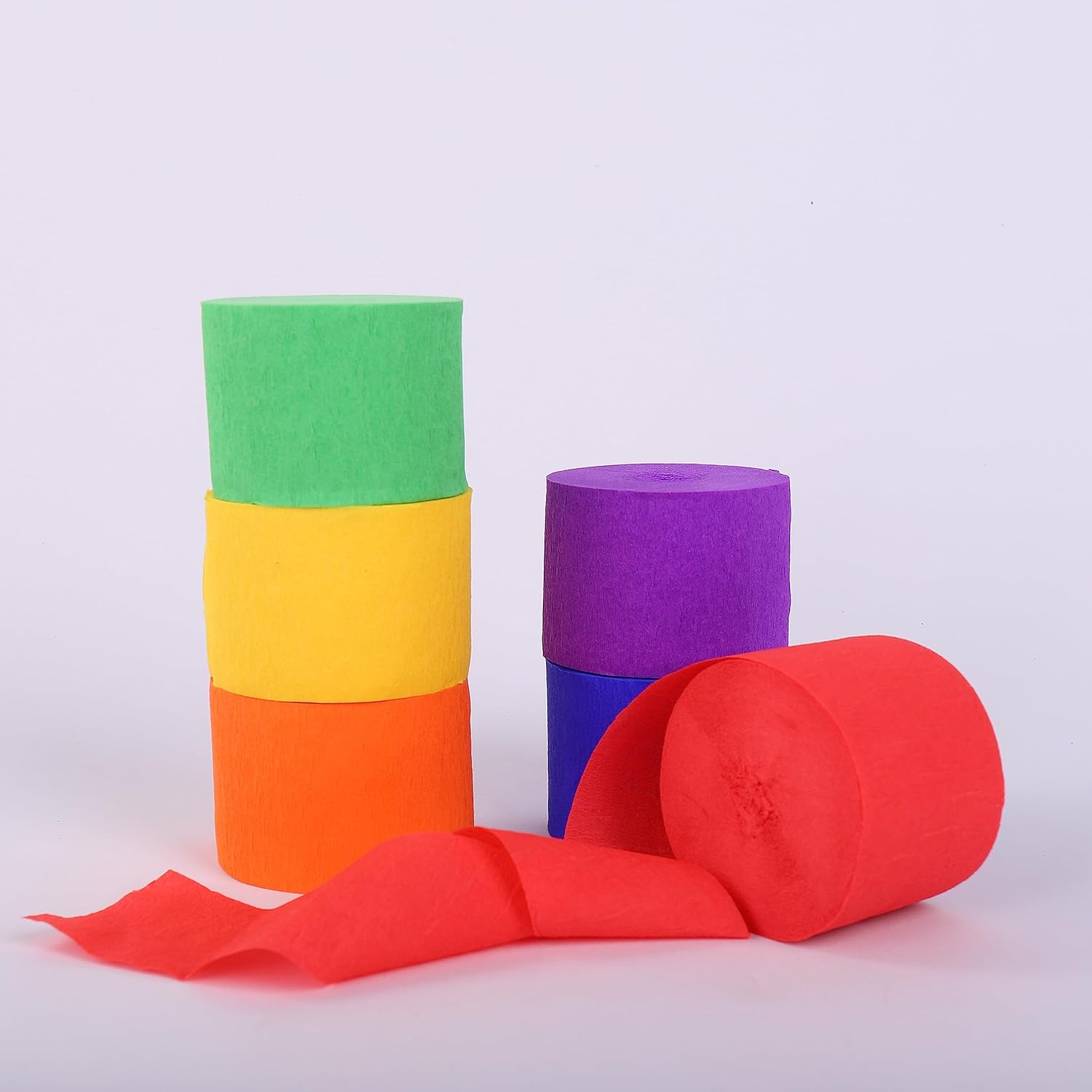 Crepe Paper Streamers 6 Rolls Rainbow Party Decorations