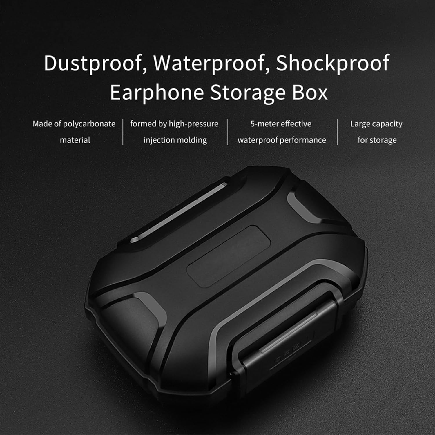 Suspirit Matte Black Earphone Case for Earbuds Cables Keys and More