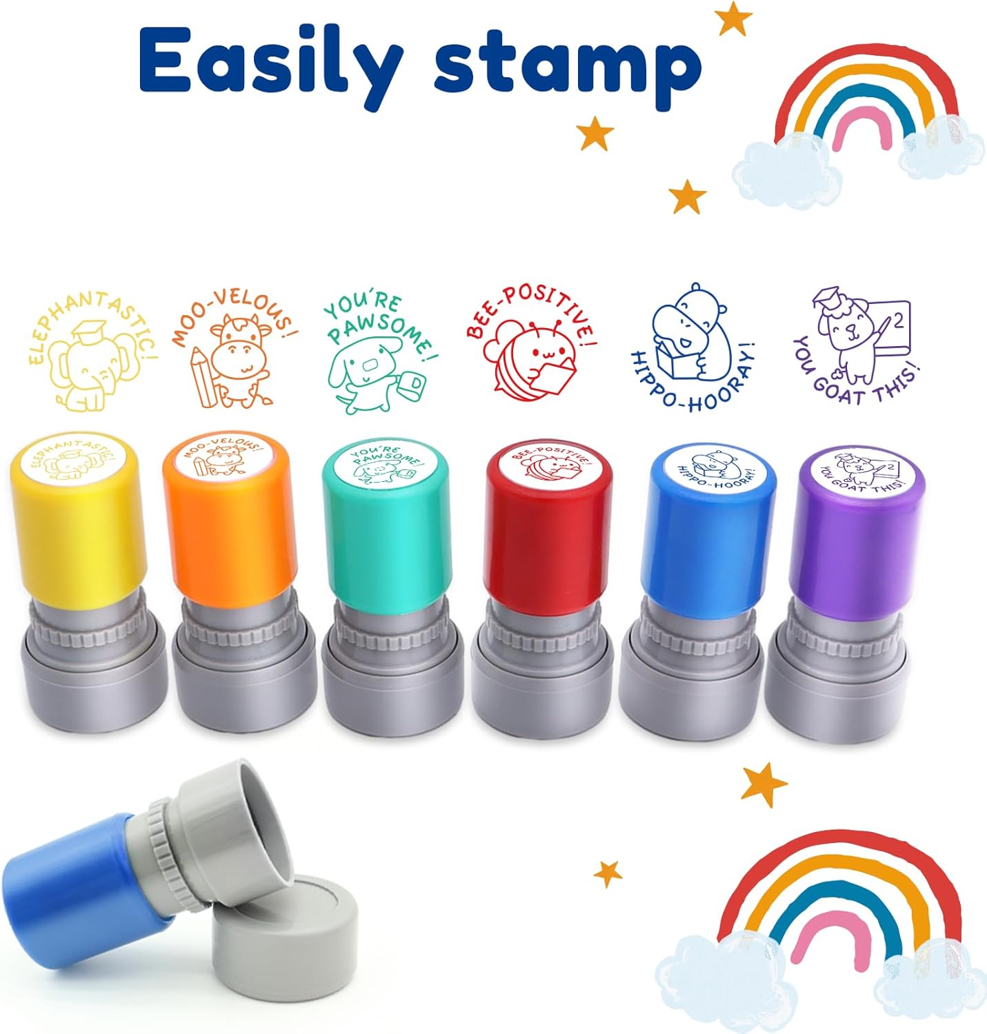 TANZHIBOCK 6-Piece Teacher Stamp Set for Classroom Grading