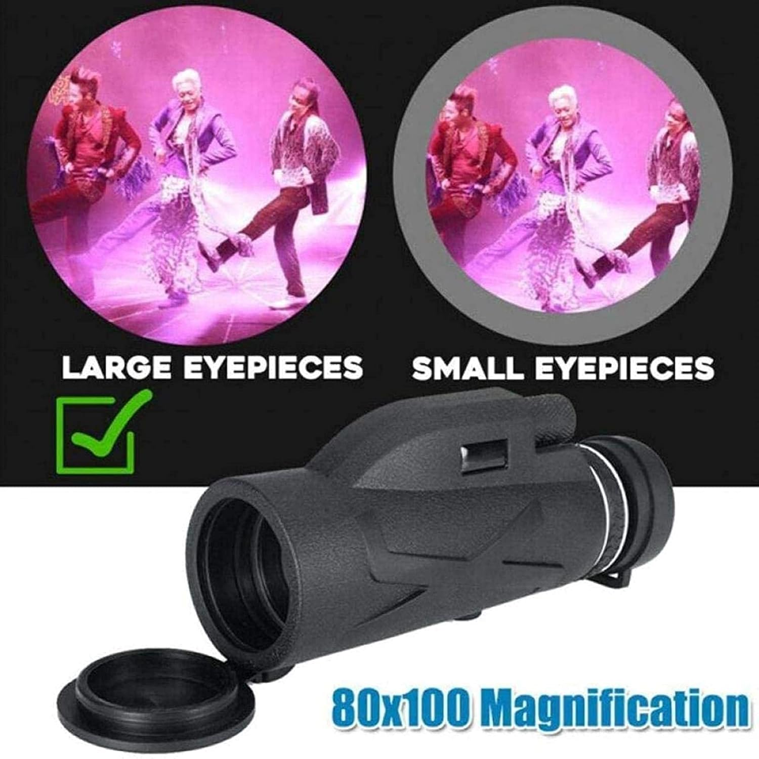 80X100 Magnification Waterproof Camping Monocular Telescope