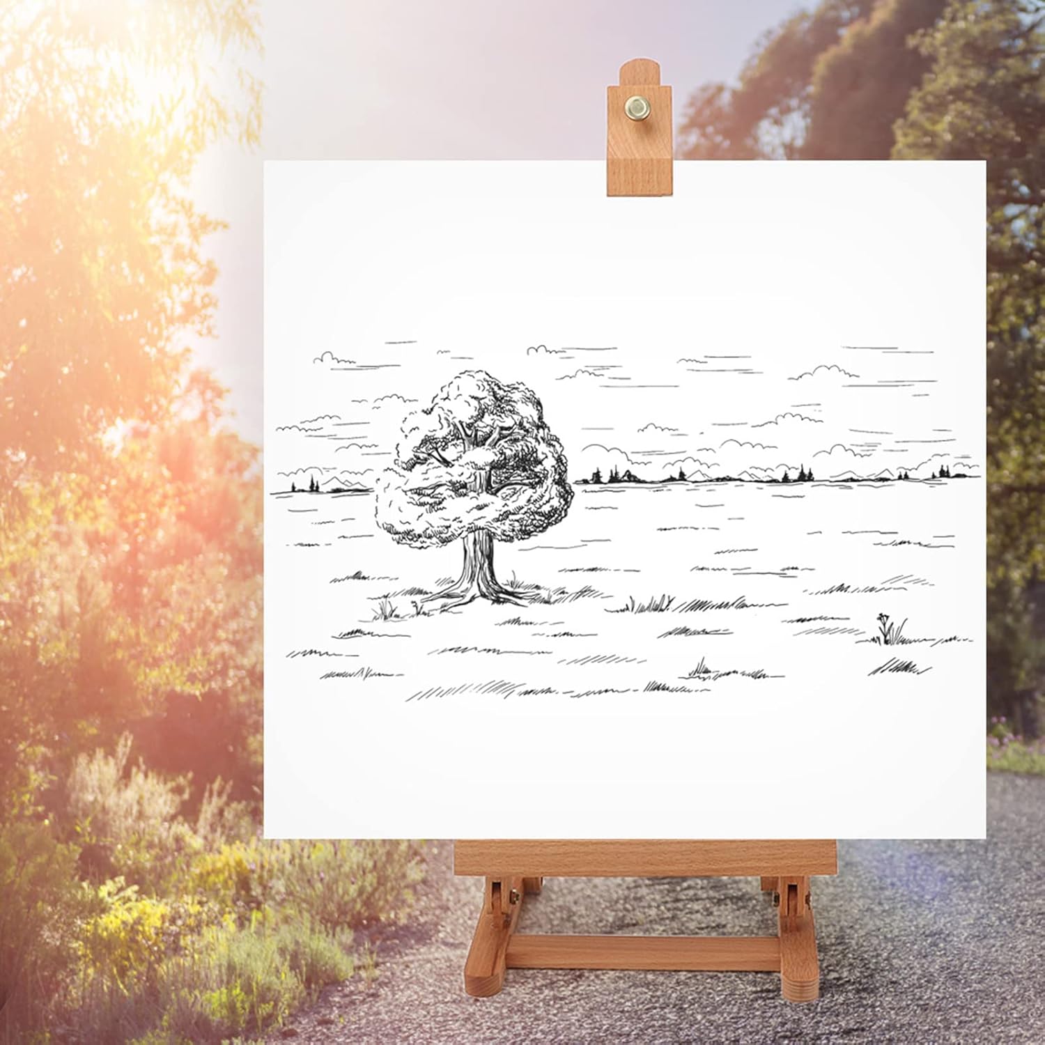 Adjustable Wooden H-Frame Easel for Art and Craft