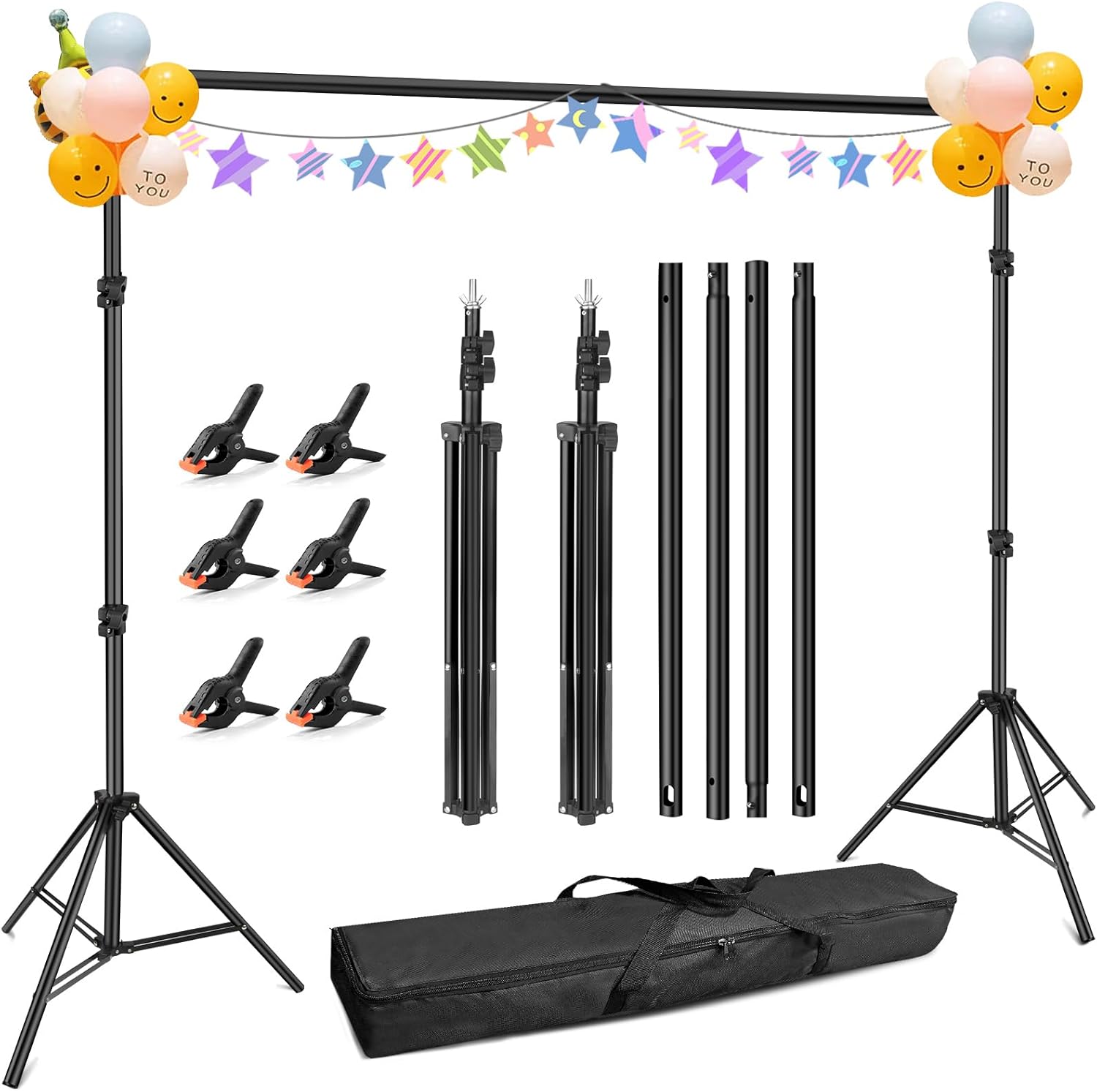 Hemmotop Photo Backdrop Stand 10x7ft Adjustable Stand for Photography