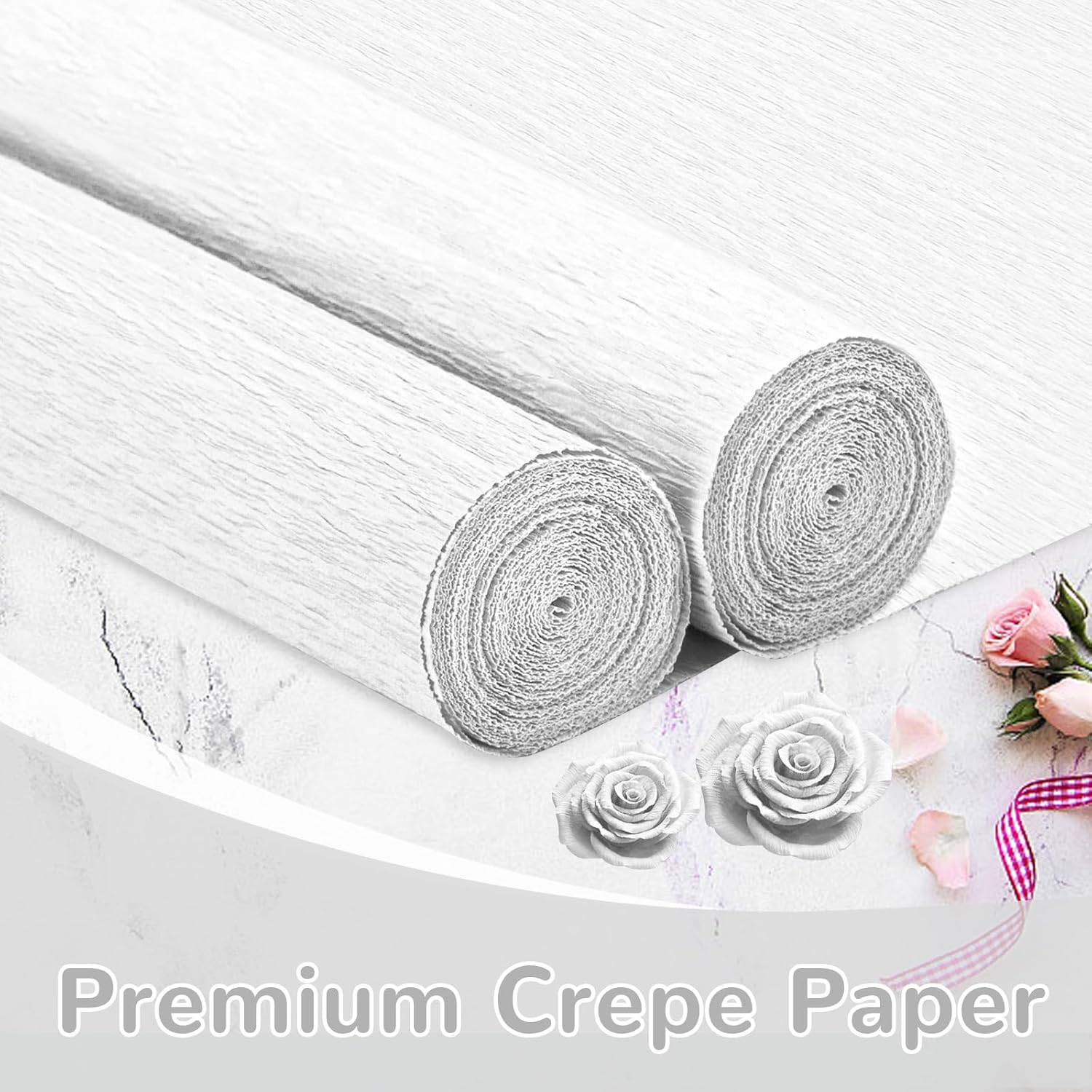 Nitelemn Crepe Paper Streamers 2 Rolls White