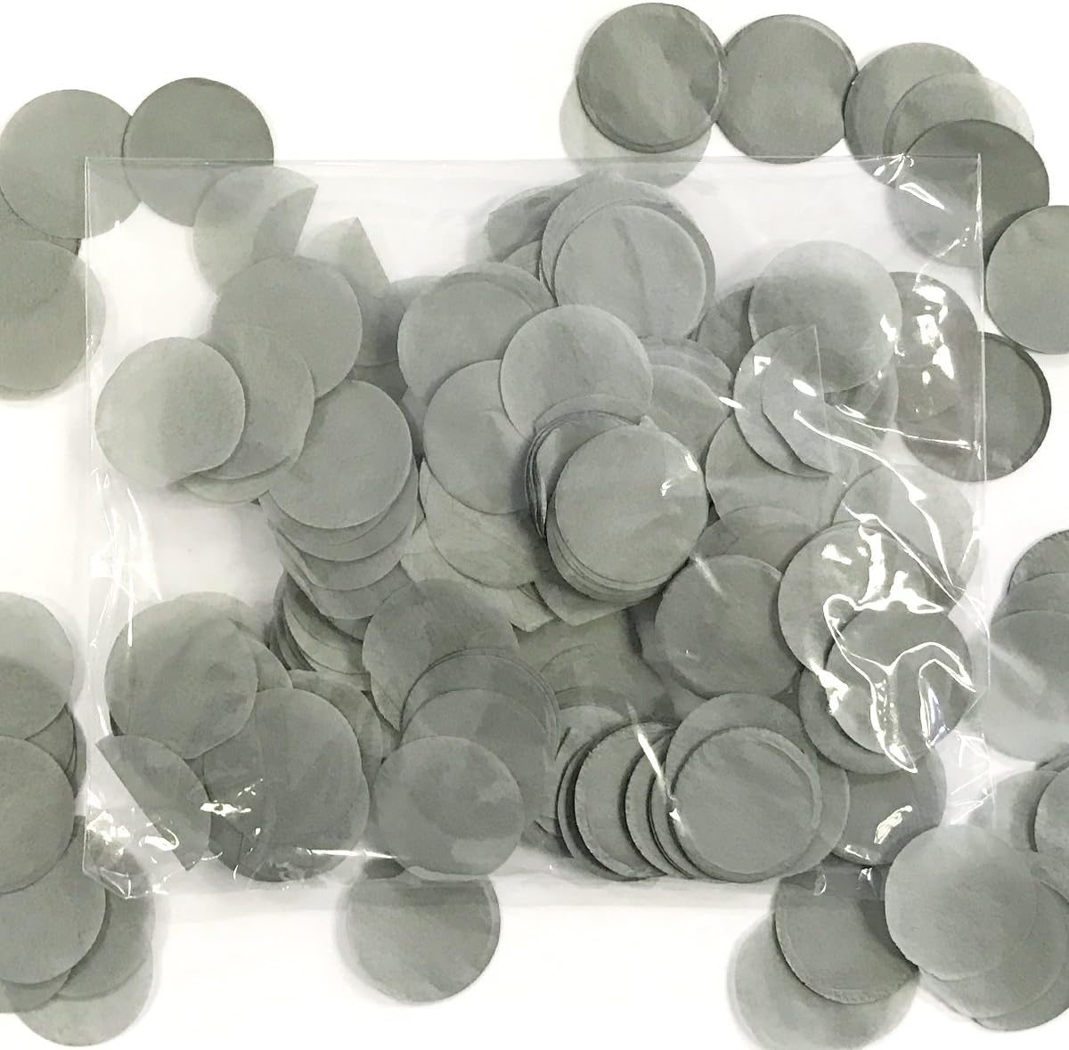 Allydrew Round Tissue Paper Confetti 1 Inch Gray